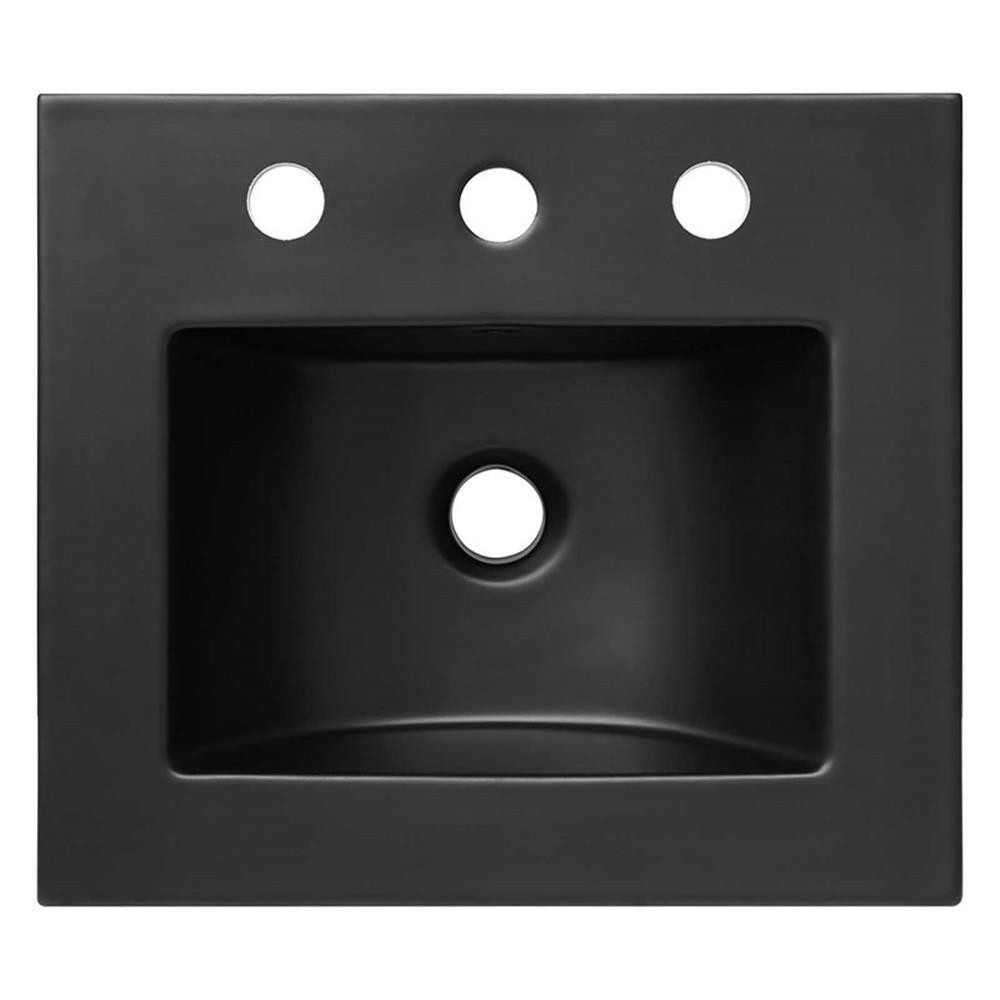 Modway Elysian 18″ Modern Wood Bathroom Vanity in Black and Brown