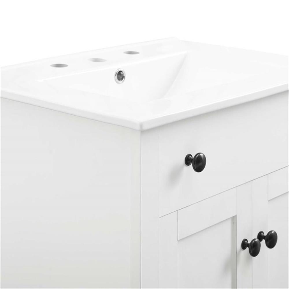 Modway Nantucket 24″ Modern Wooden Bathroom Vanity in White Finish