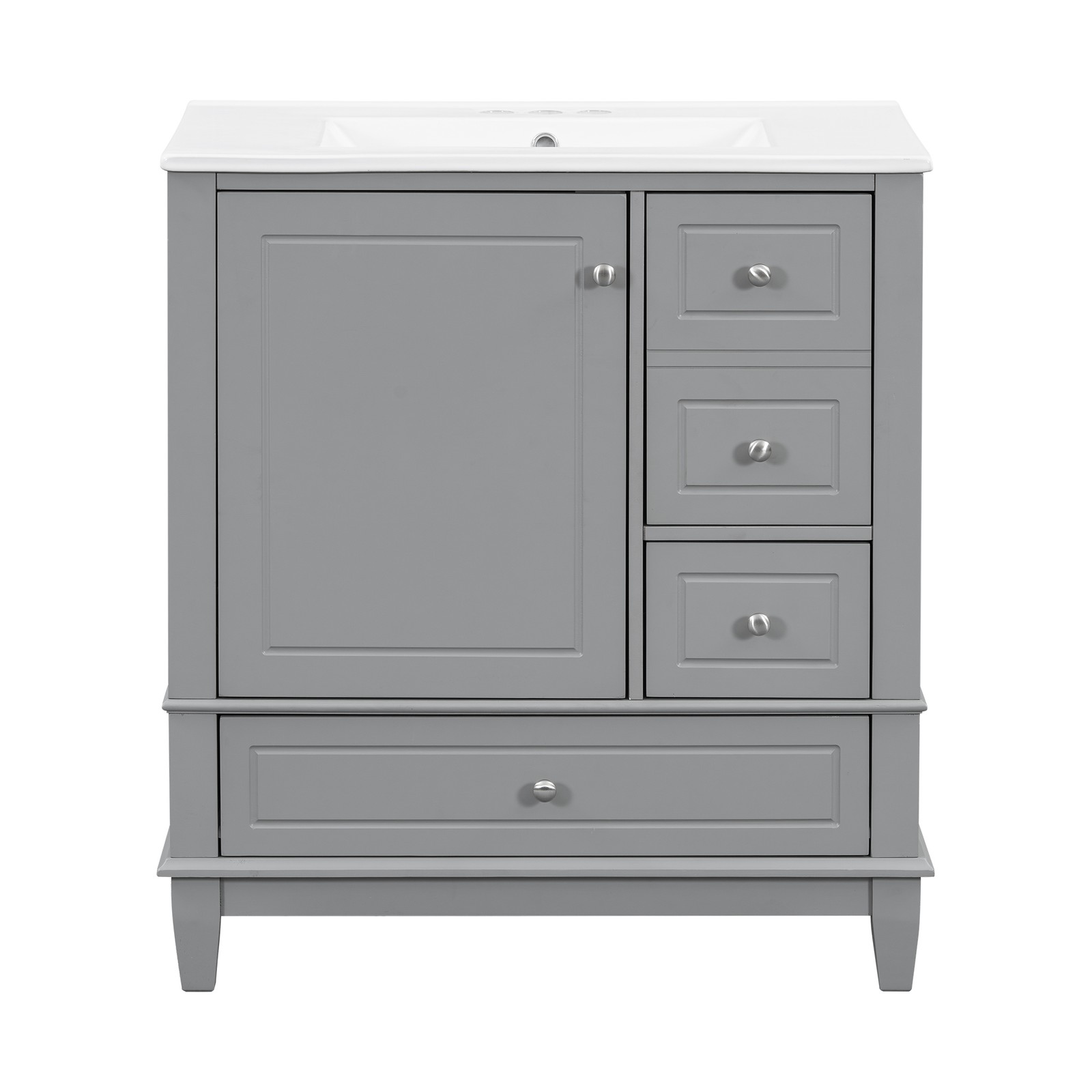 30″ Bathroom Vanity with Sink, Soft Close Door, Grey