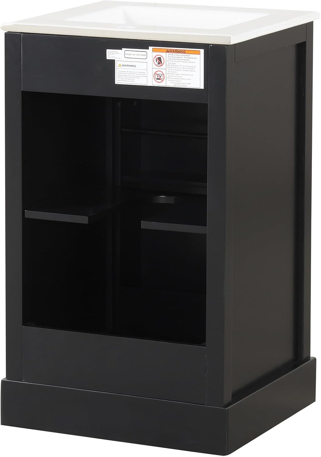 20 Inch Bathroom Vanities with Storage Cabinet Door Organizer, Undermount