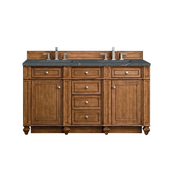 60in James Martin Bristol 157-V60D-SBR-3PBL Parisien Bleu Sileston Double Vanity