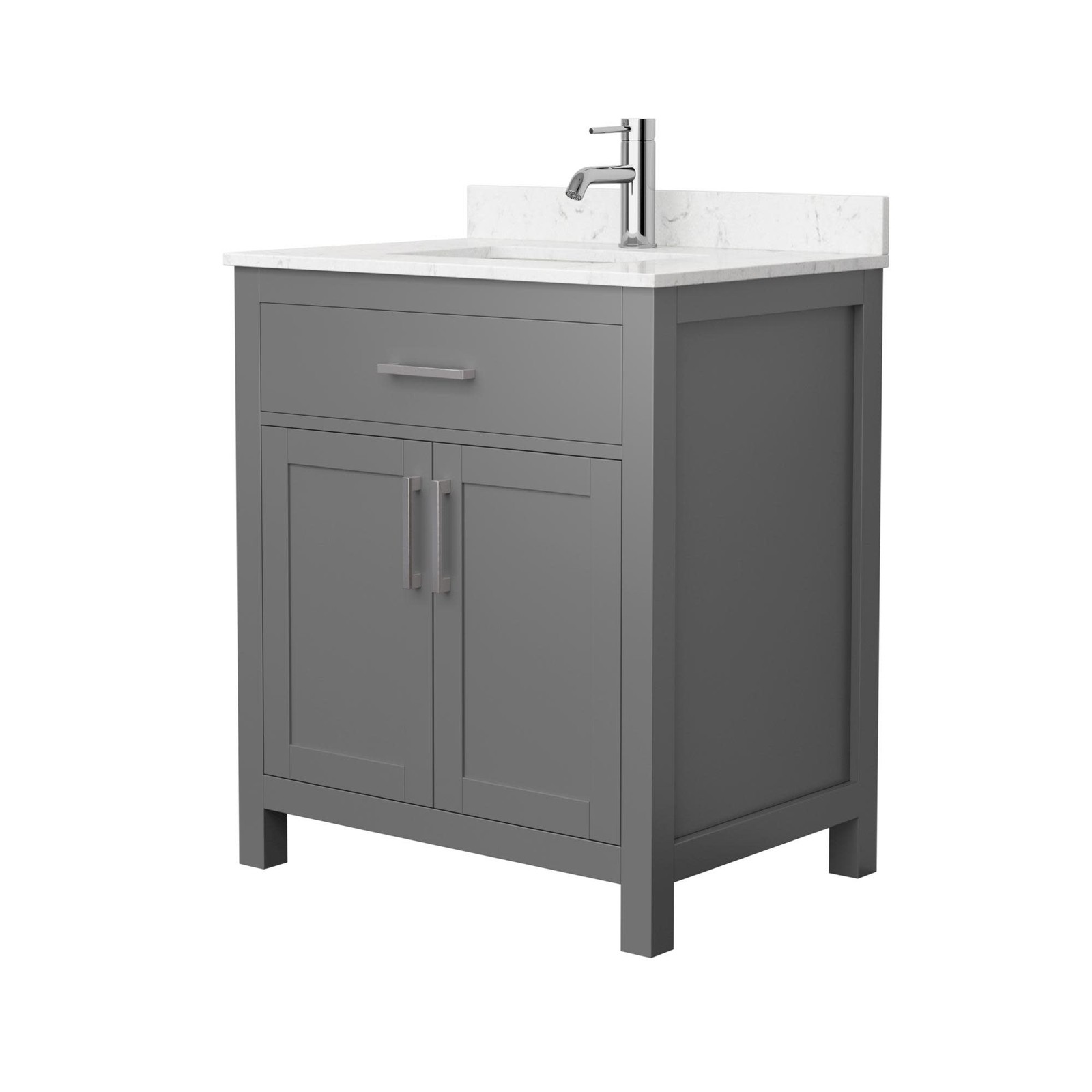 Wyndham Collection WCG242430S-UNSMXX Beckett 30″ – Dark Gray / White Cultured