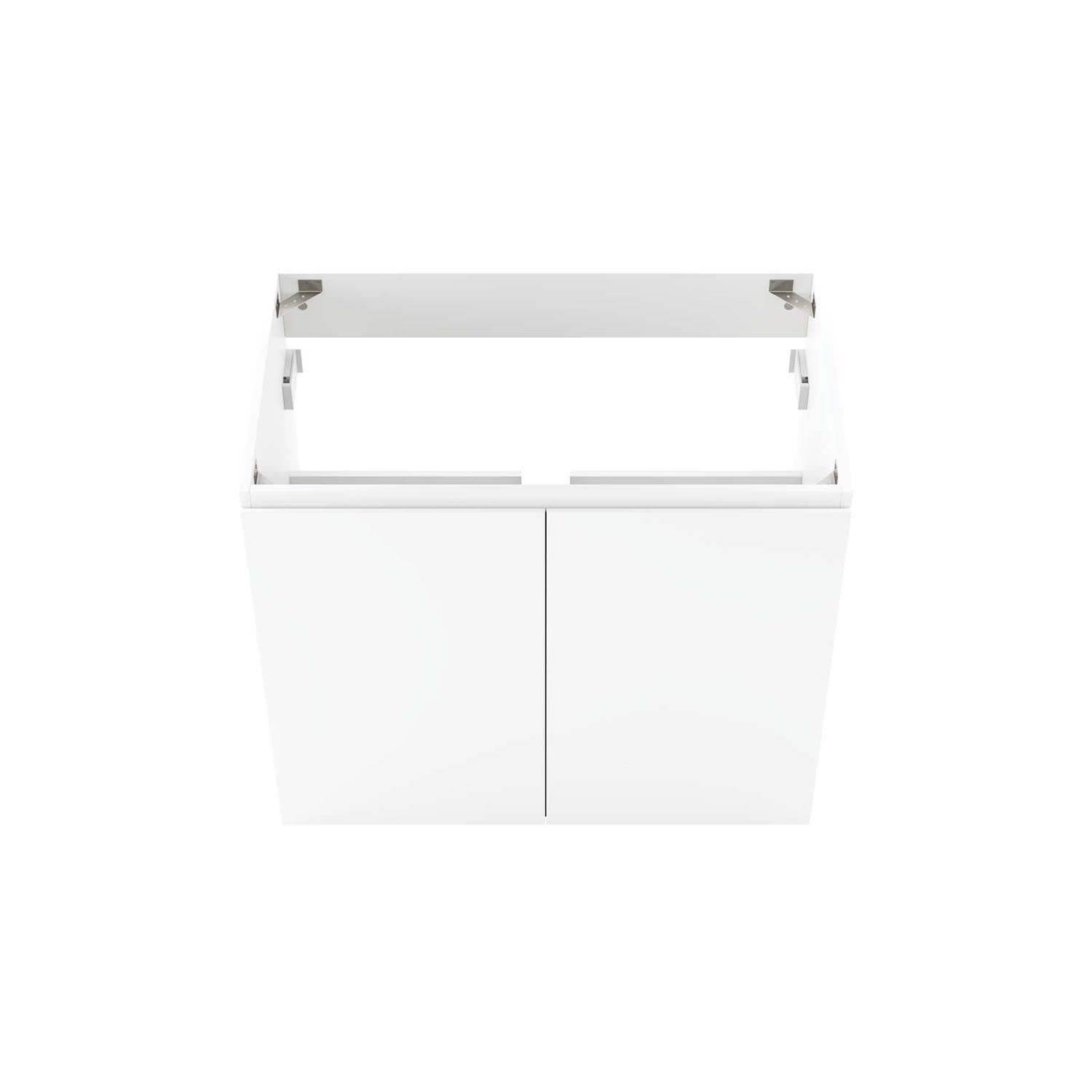 Modway Vitality 29.5″ Plastic and Wood Wall-Mount Bathroom Vanity in White