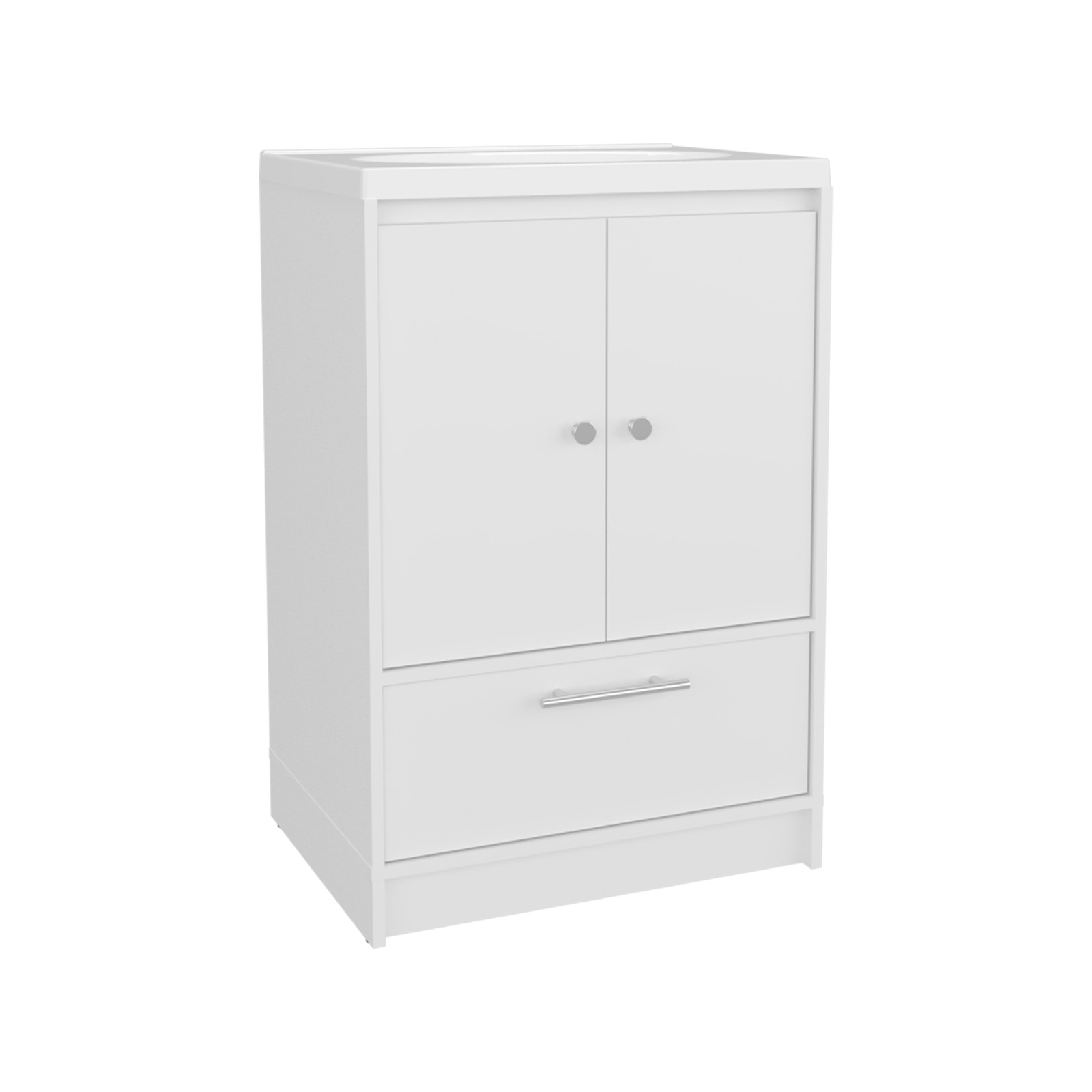 60″ Bathroom Vanity with Two Doors & Three Drawers White