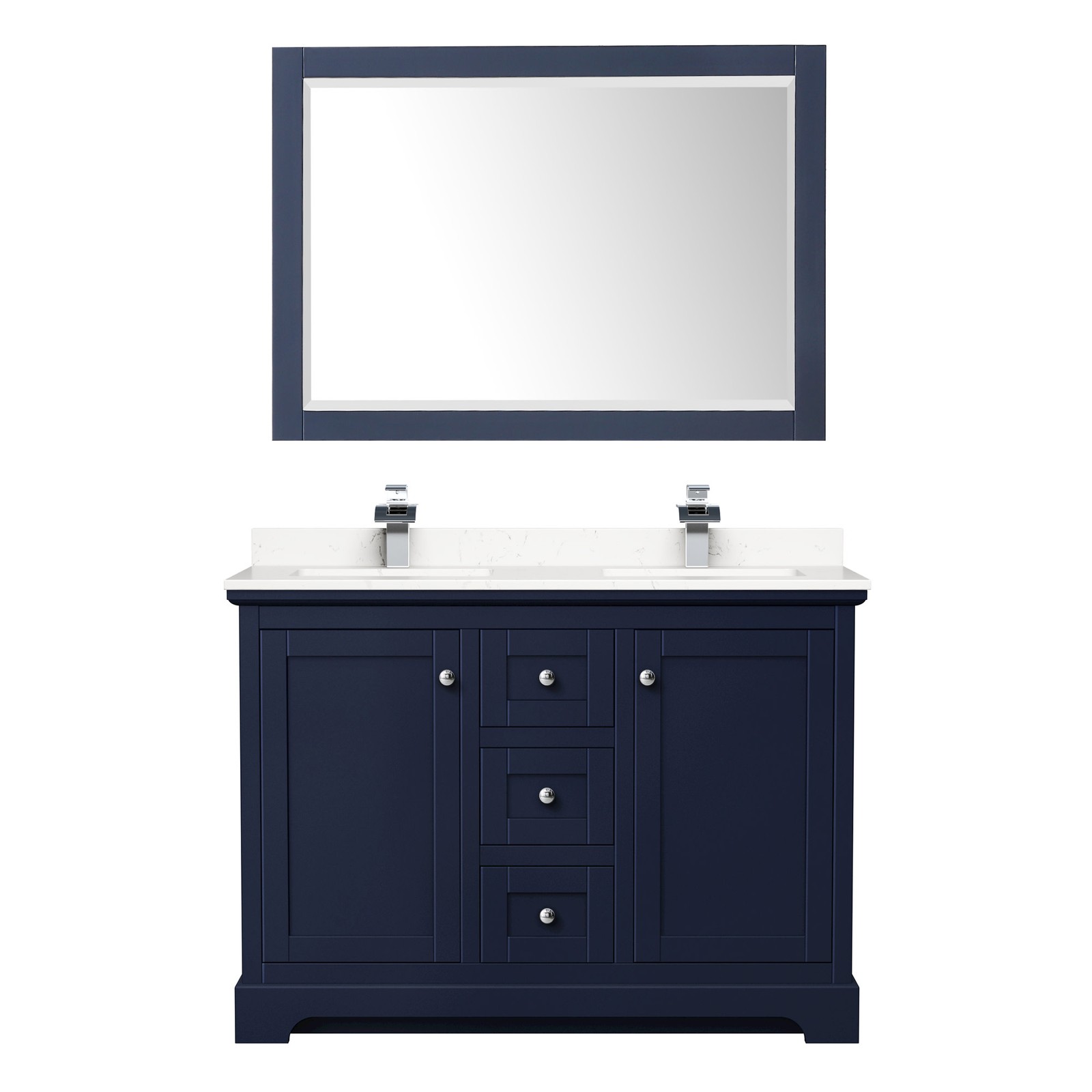 Wyndham Collection WCV232348D-VCA-M46 Avery 48″ – Dark Gray / White Cultured