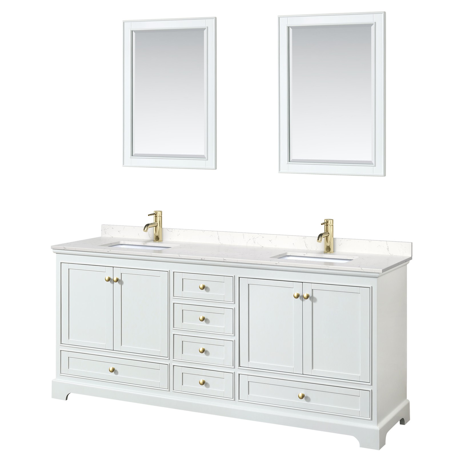 Wyndham Collection WCS202080DCMUNOM24 Deborah 80″ – White / Carrara Cultured