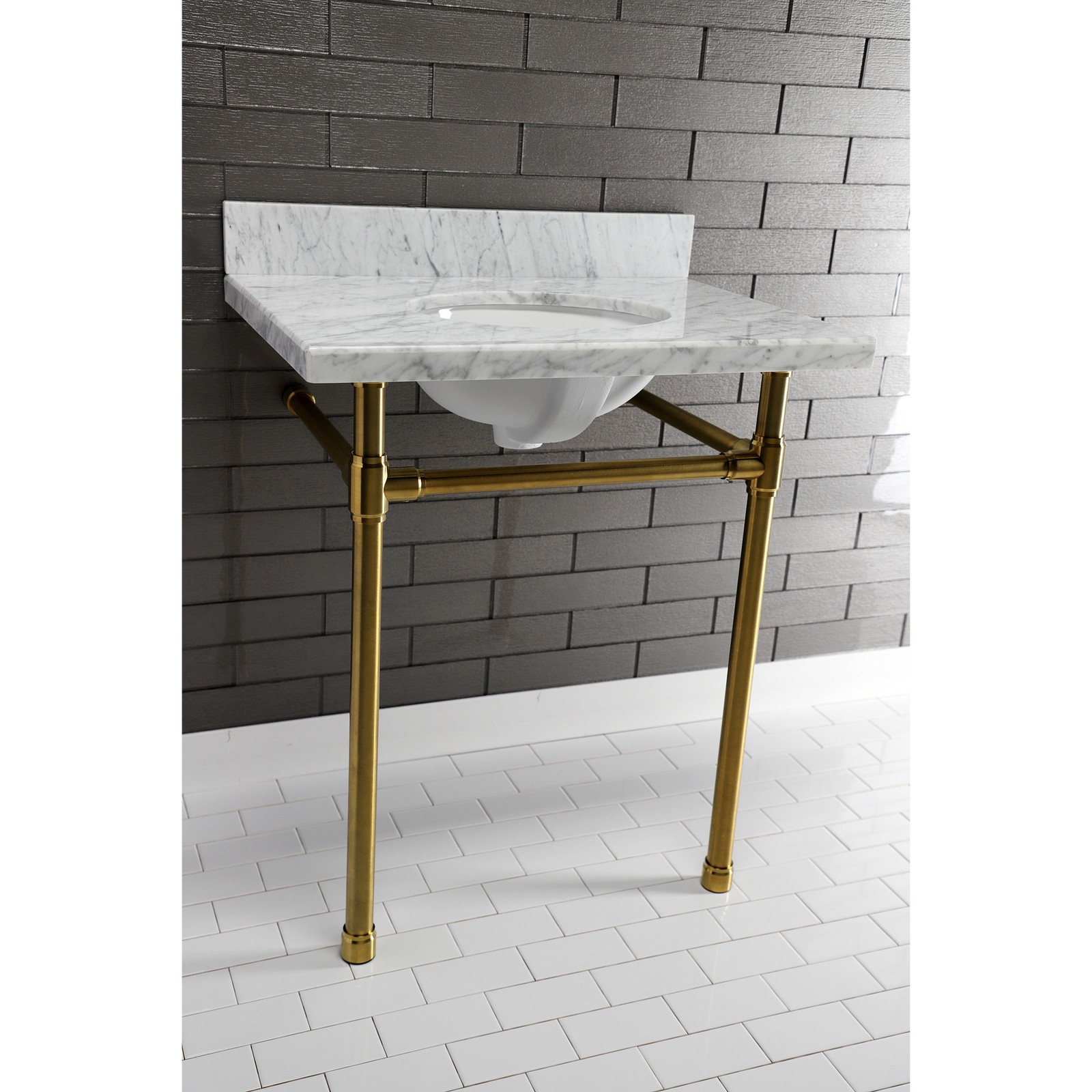 Kingston Brass KVPB3022M38 Templeton 30″ Marble Vanity Top – Carrara Marble