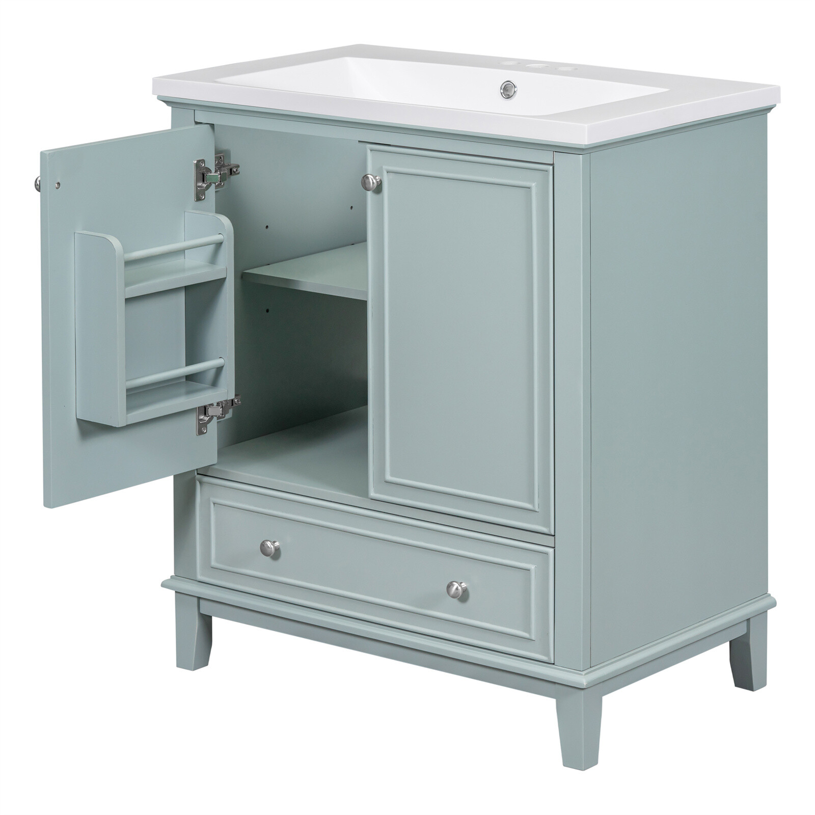30″ Bathroom Vanity with Sink Storage Cabinet Set with Doors and Drawer