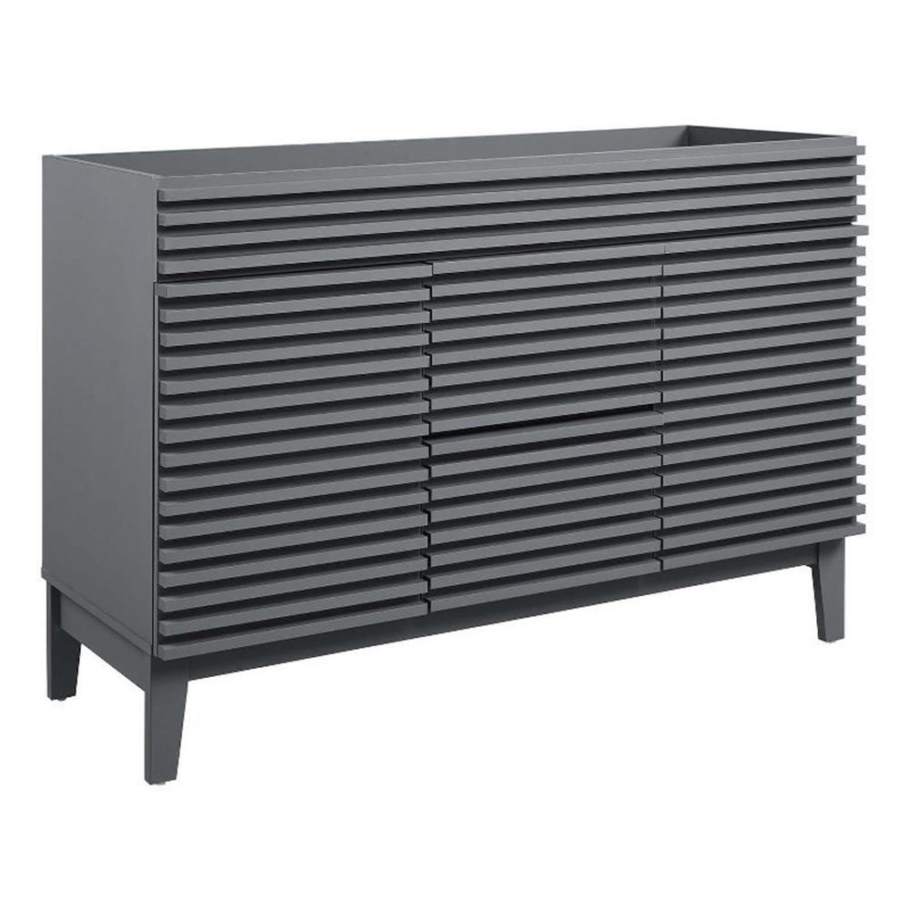 Modway Render 47″ MDF and Particleboard Bathroom Vanity Cabinet in Gray