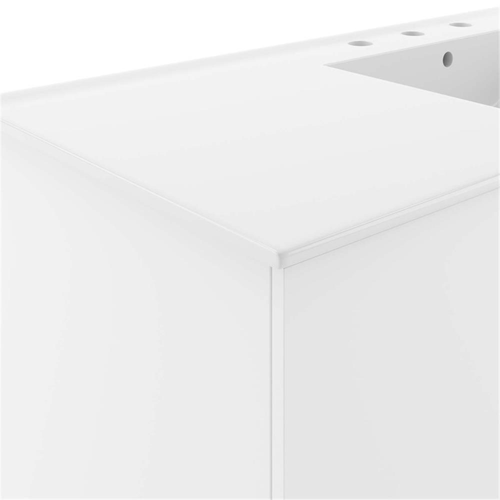 Modway Vitality Modern Wood Single Sink Bathroom Vanity in White