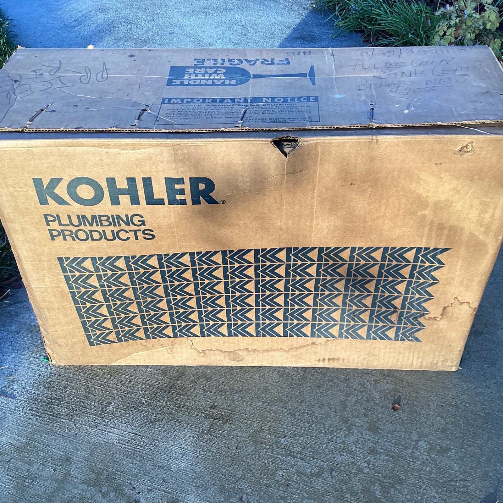 NEW Kohler K-2170 Lady Vanity 28″ Bathroom Sink, SIDE SPRAY HOLE, Cerulean Blue