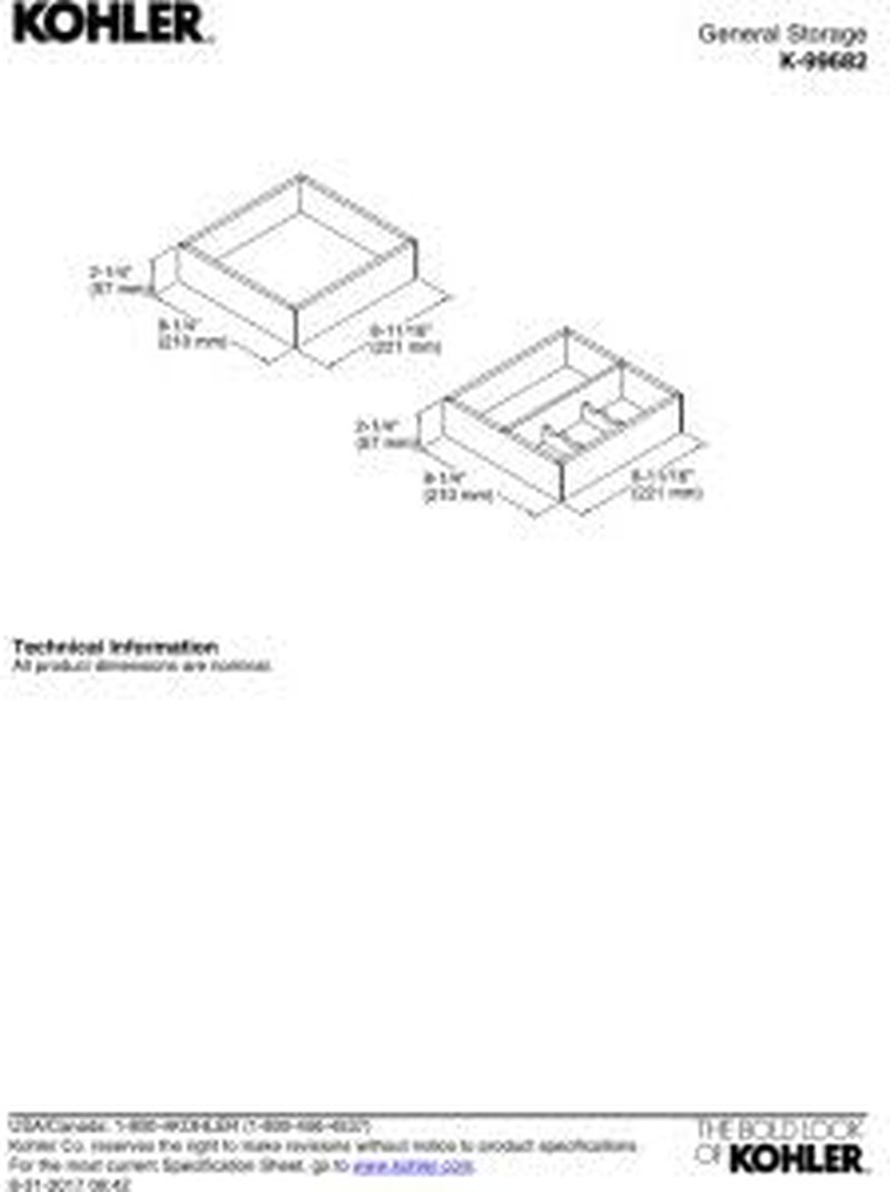 KOHLER 99682-1WS General Storage Package for Tailored Vanities, Bamboo