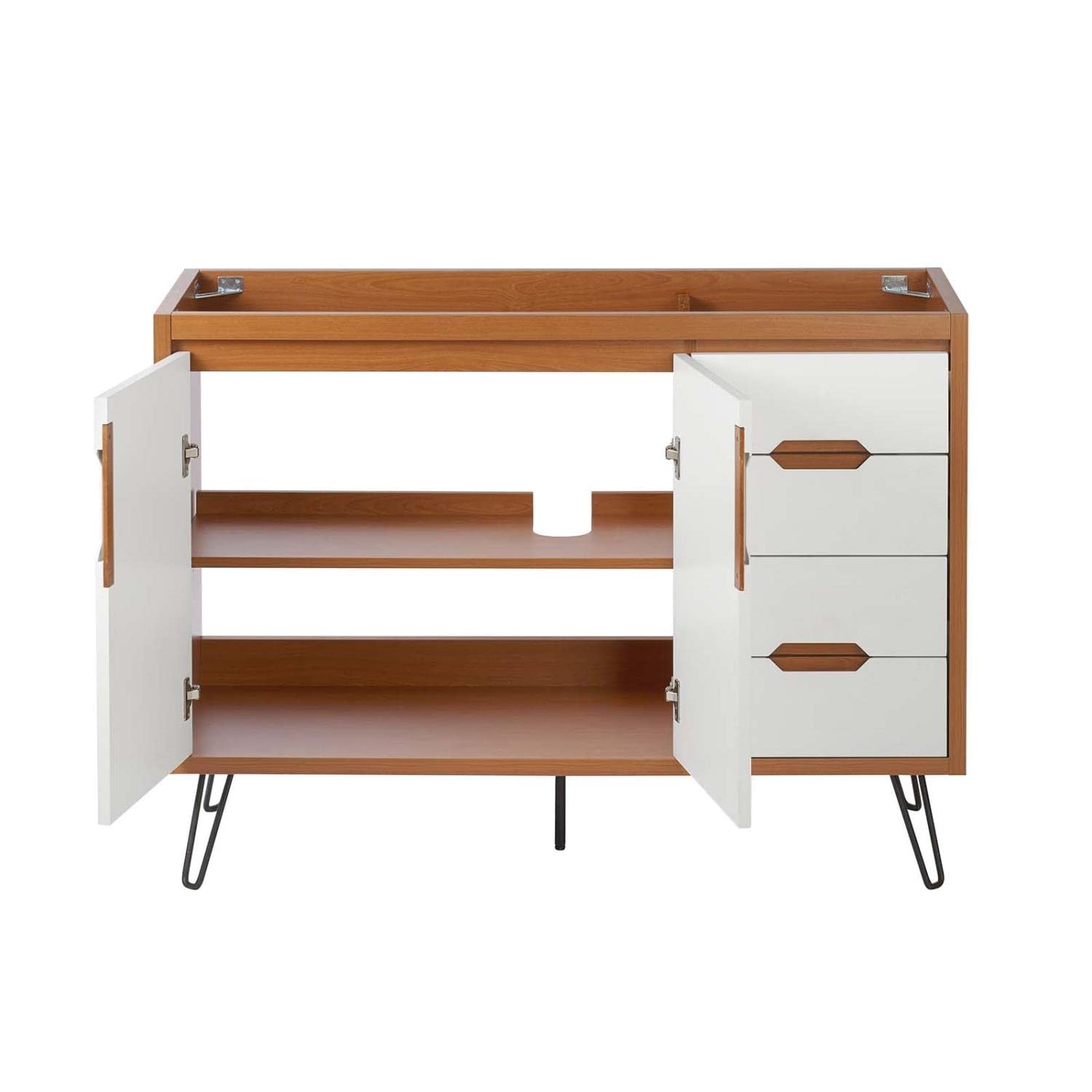 Modway Energize 47″ MDF and Particleboard Bathroom Vanity Cabinet – White Finish