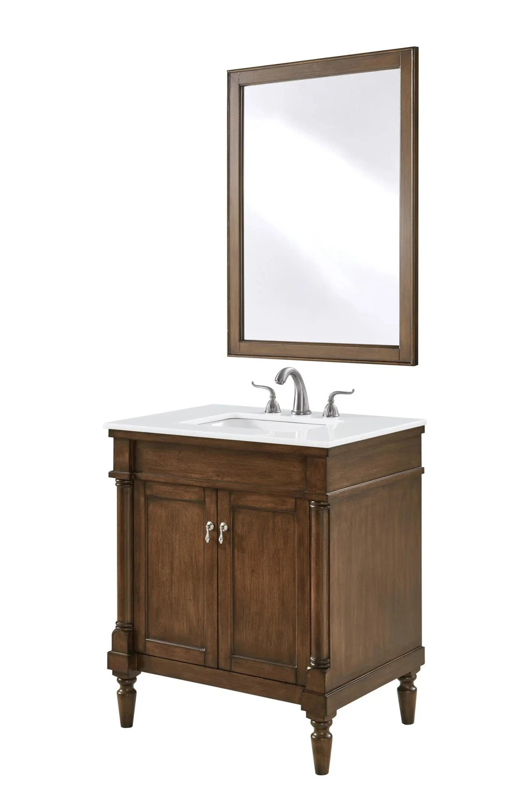 Elegant Decor – VF13030WT-VW – 30 Inch Single Bathroom Vanity in Walnut