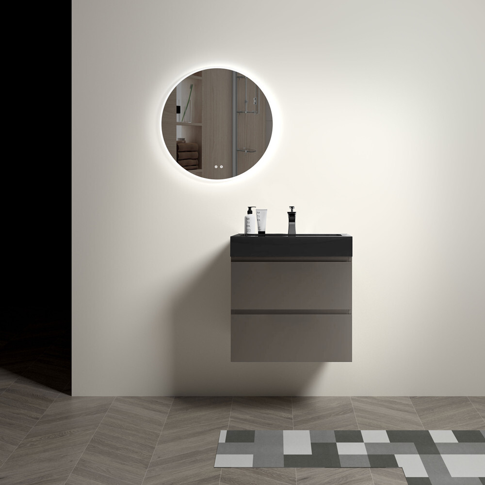 24″ 30″ 36″ Wall Mounted Bathroom Vanity w/Sink,Floating Vanity Cabinet,2 Drawer