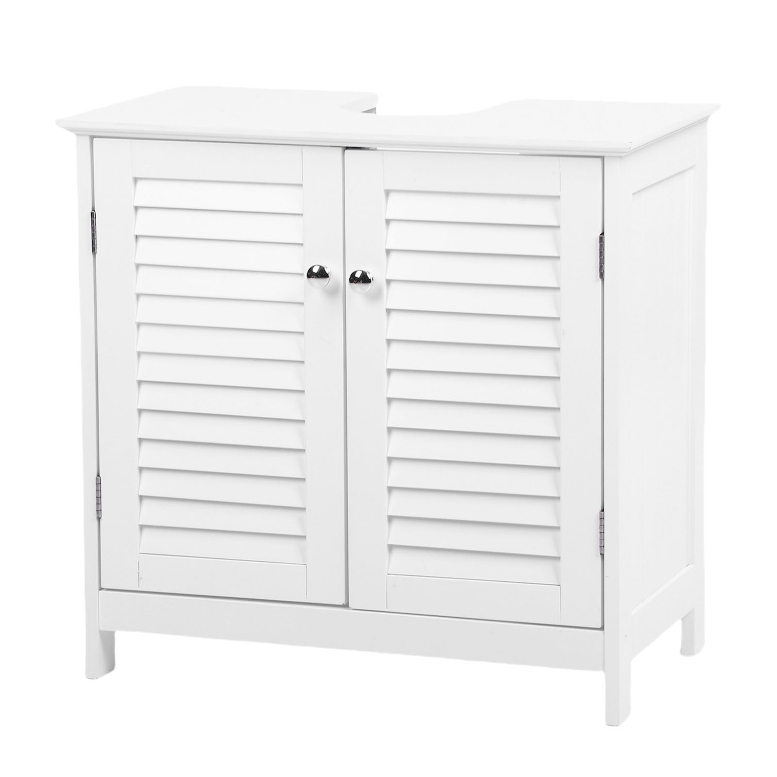 Bathroom Vanity Under Sink Wooden Cabinet with U-Shaped Cutout Elevated Legs