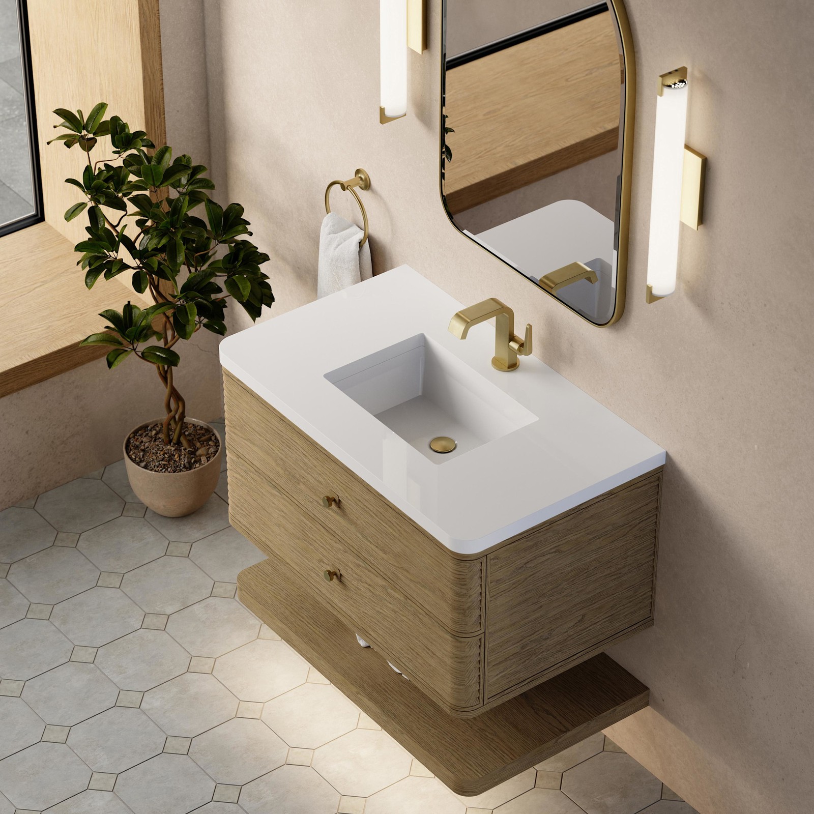 James Martin Vanities D640-V36-3WZ Allamari 36″ Wall Mounted – Dune Mist