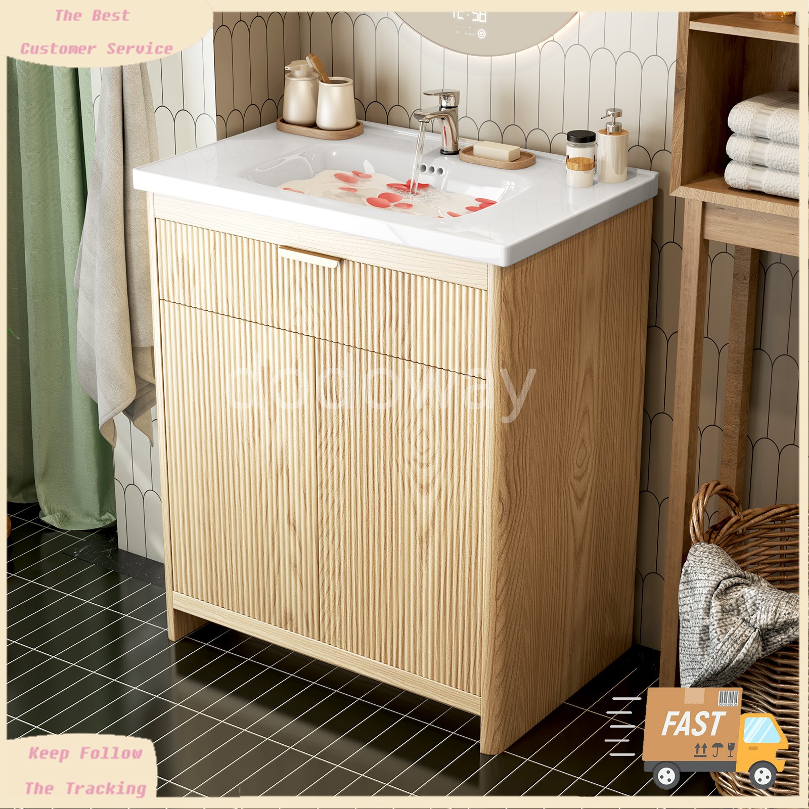 31″ Bathroom Vanity with Sink Combo Bathroom Cabinet with Doors and Drawer