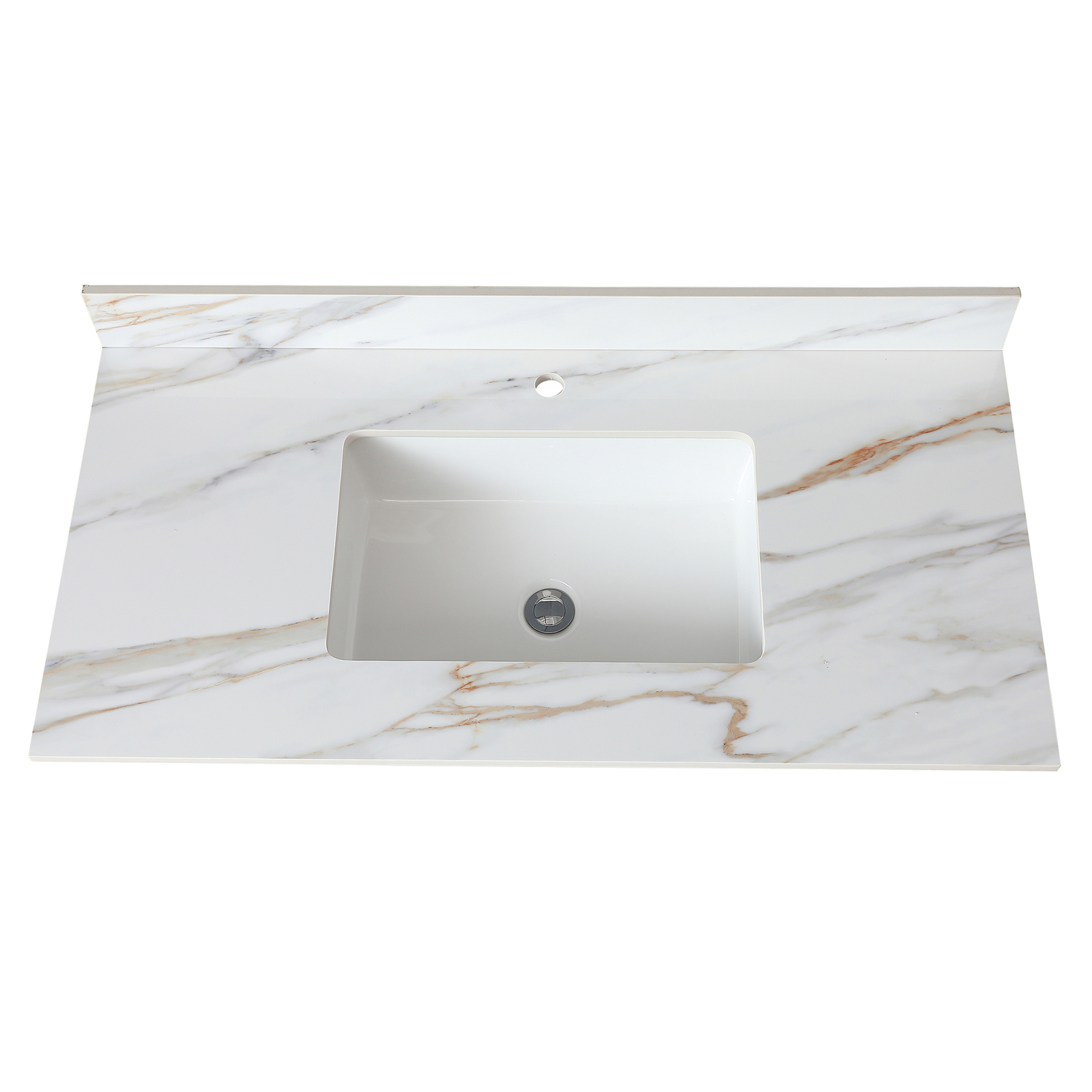 43 Inch Marble Vanity Top Sintered Stone Undermount Rectangular Sink +Backsplash