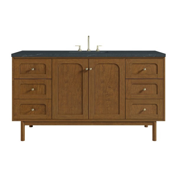 60″ James Martin Laurent 545-V60S-HNO-3CSP Vanity Cabinet Charcoal Soapstone Top