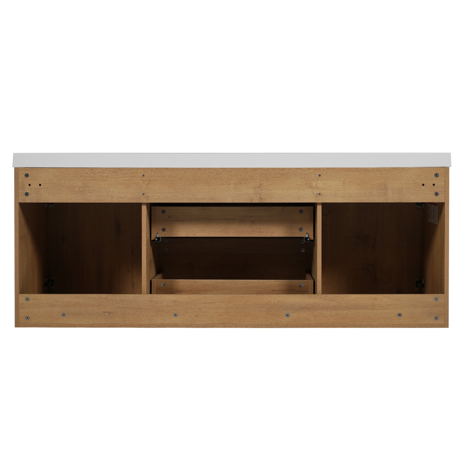 59.3″ Wall-Mounted Double Sink Bathroom Vanity with SMC Top, MDF Cabinet Wood