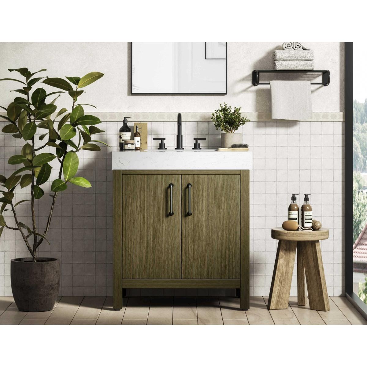 Elegant Lighting VF60630MCB Nathan Vanity Chestnut Brown
