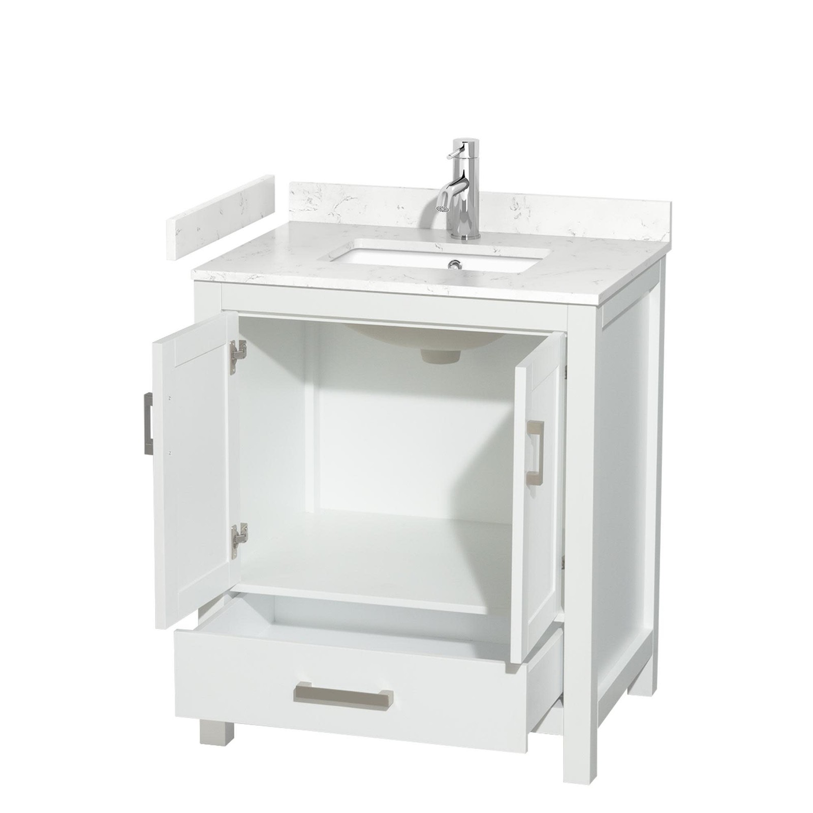 Wyndham Collection WCS141430S-VCA-MXX Sheffield 30″ – White / Carrara Cultured