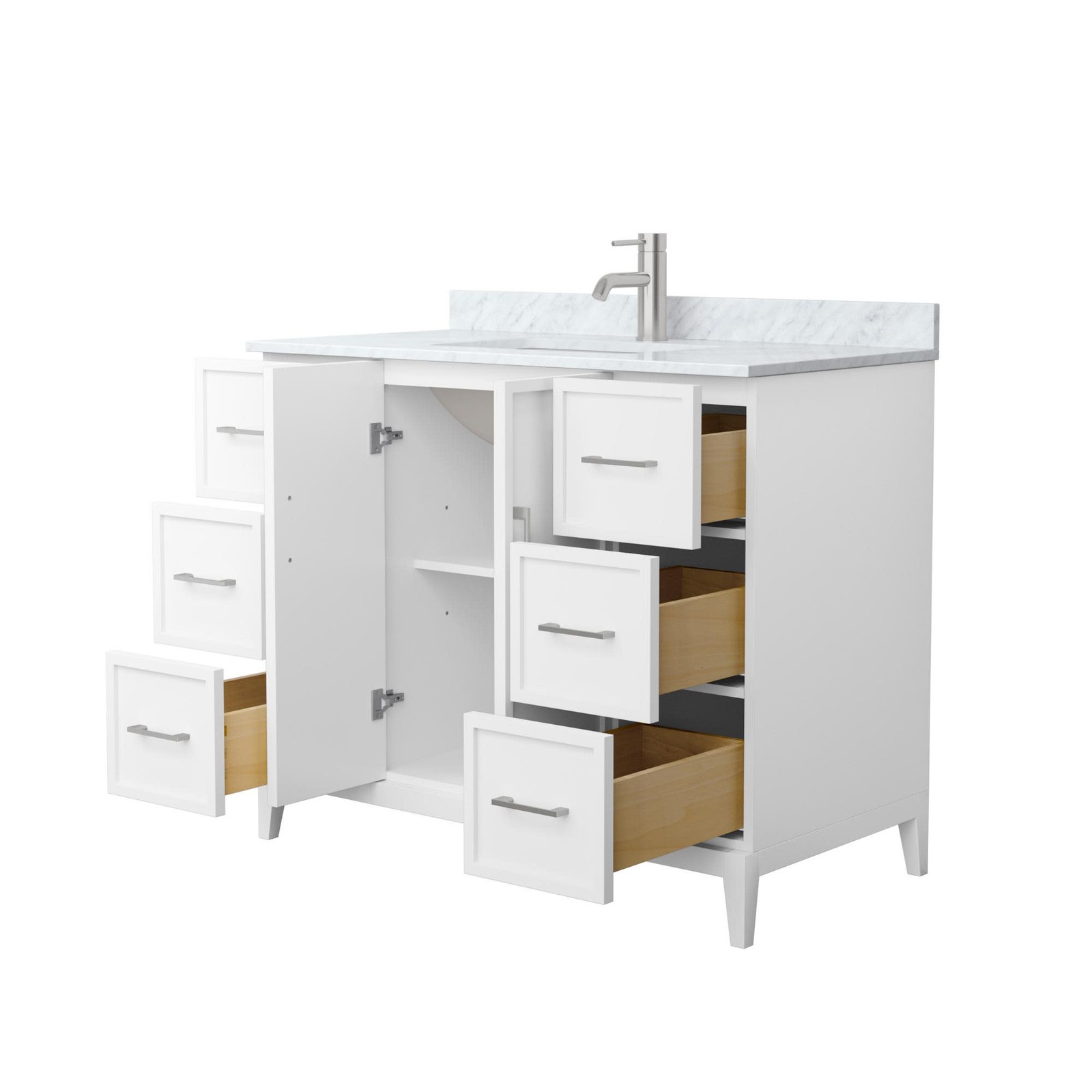 Wyndham Collection WCH717142S-CM-UNSMXX Elan 42″ – White Oak / Brushed Nickel