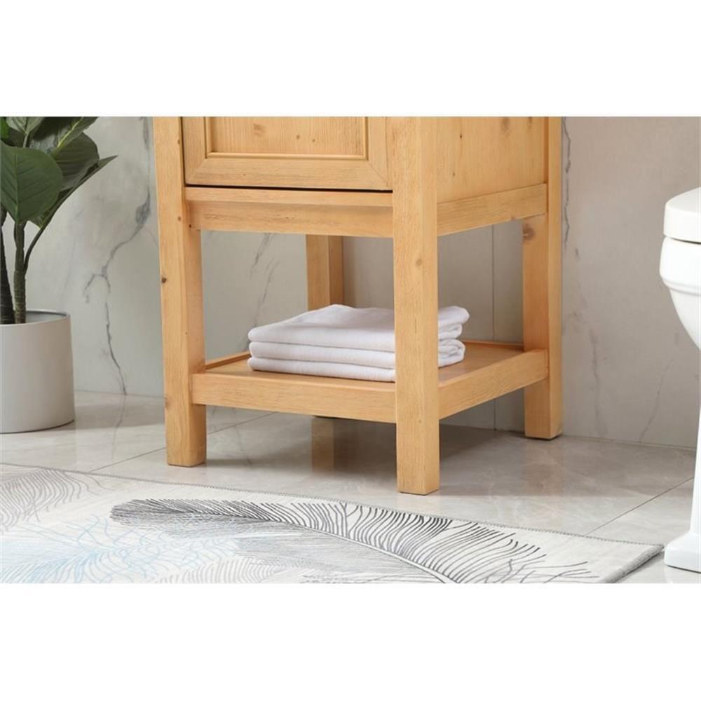 Elegant Decor Metropolis 19″ Aluminum MDF Single Bathroom Vanity in Natural Wood