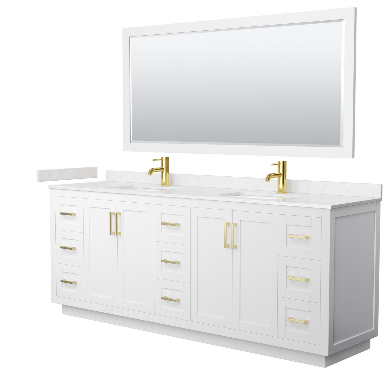 Wyndham Collection WCF2929-84D-VCA-M70 Miranda 84″ – Green / Carrara Cultured