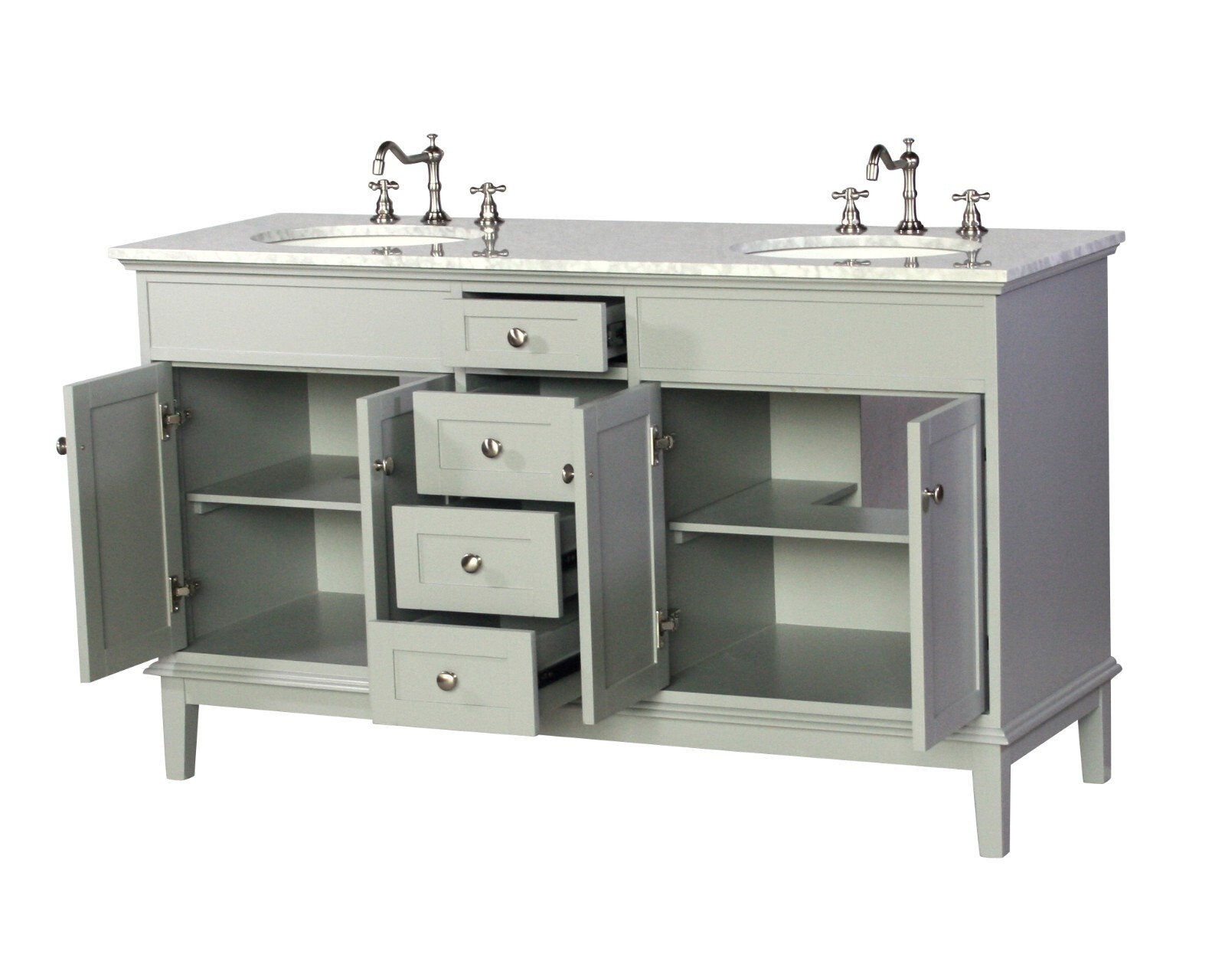 60-Inch Contemporary Style Double Sink Bathroom Vanity Model 301-60 GK