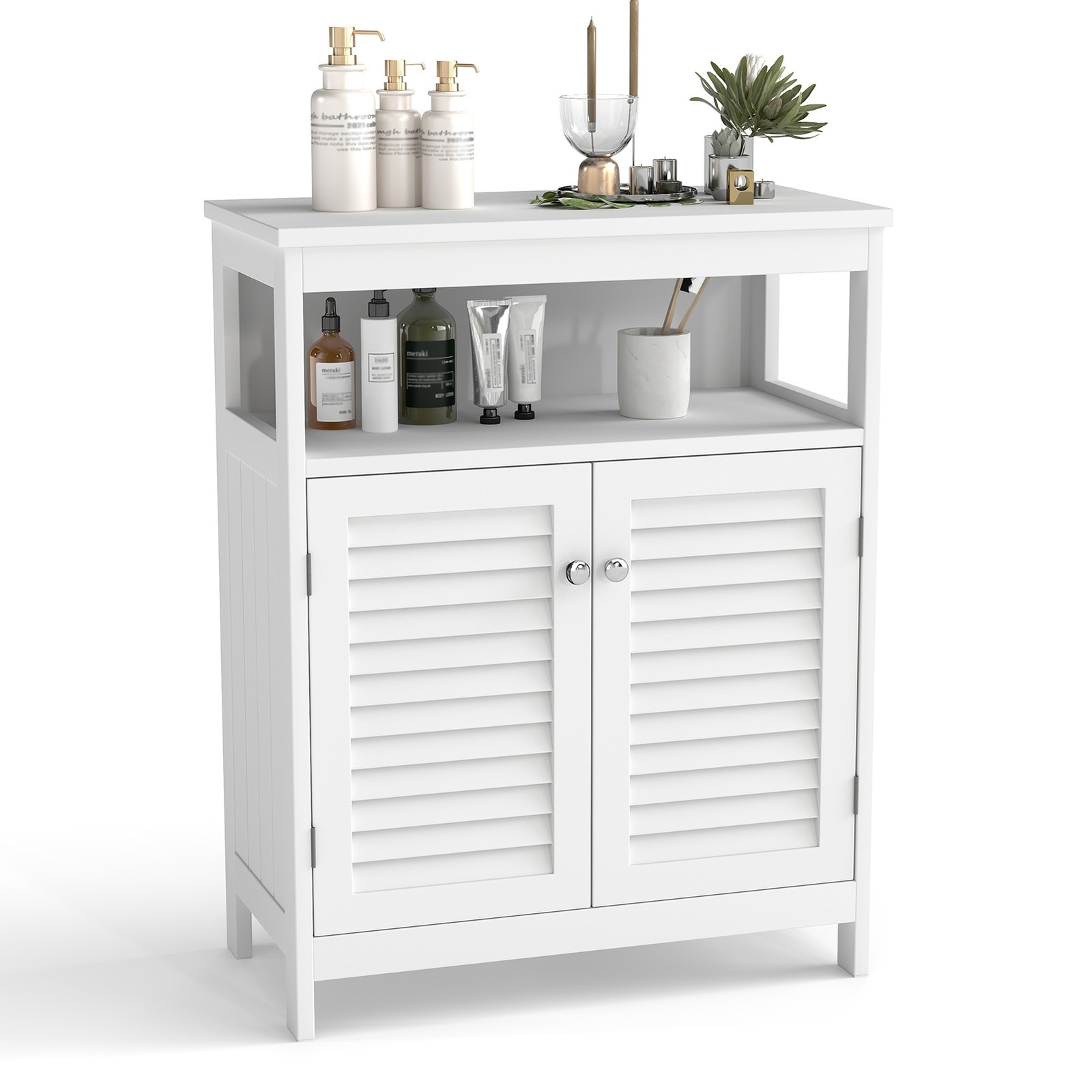 Bathroom Storage Cabinet Premium Painted MDF Smooth Humid Resistant Floor Unit