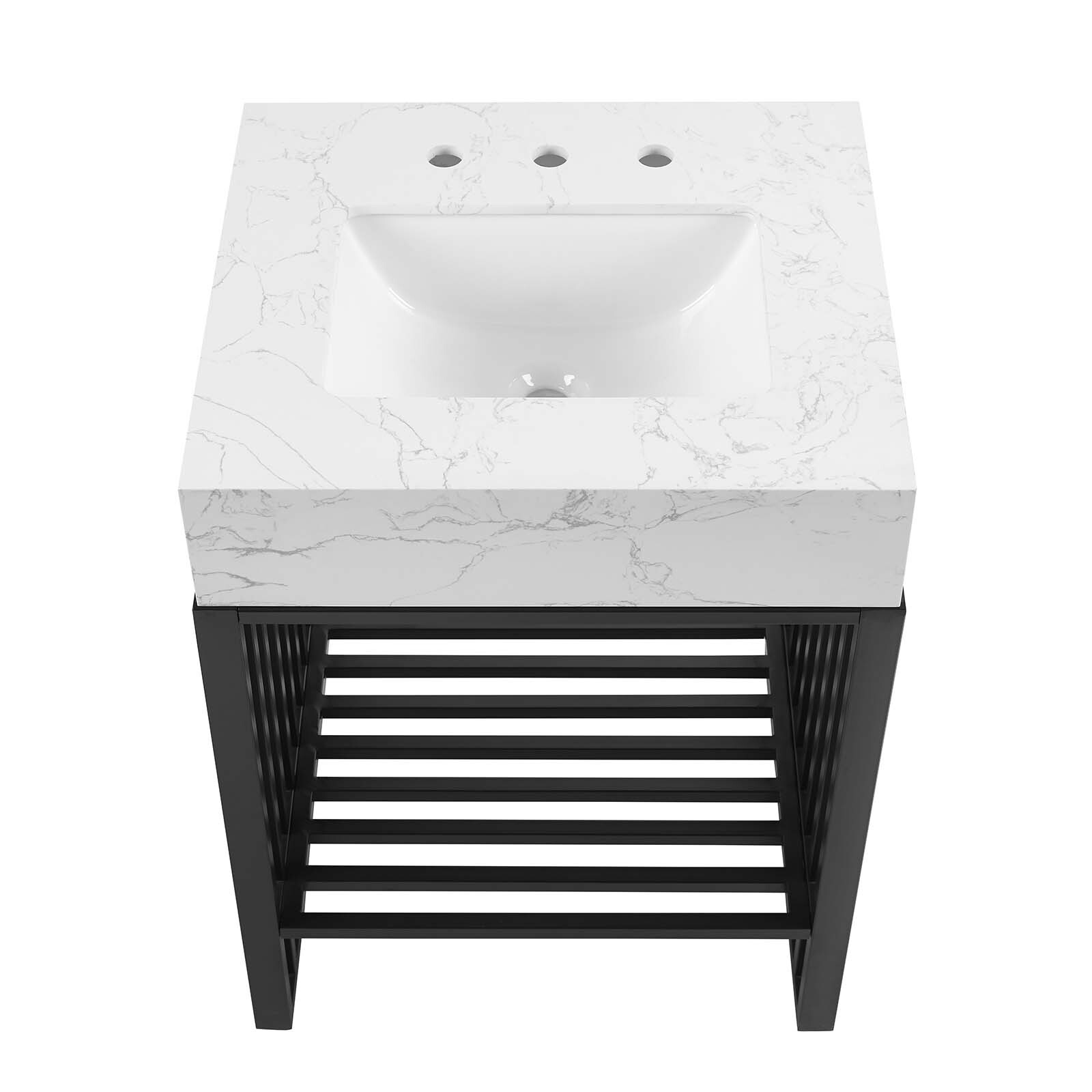 Modway Gridiron 24″ Bathroom Vanity in White Black