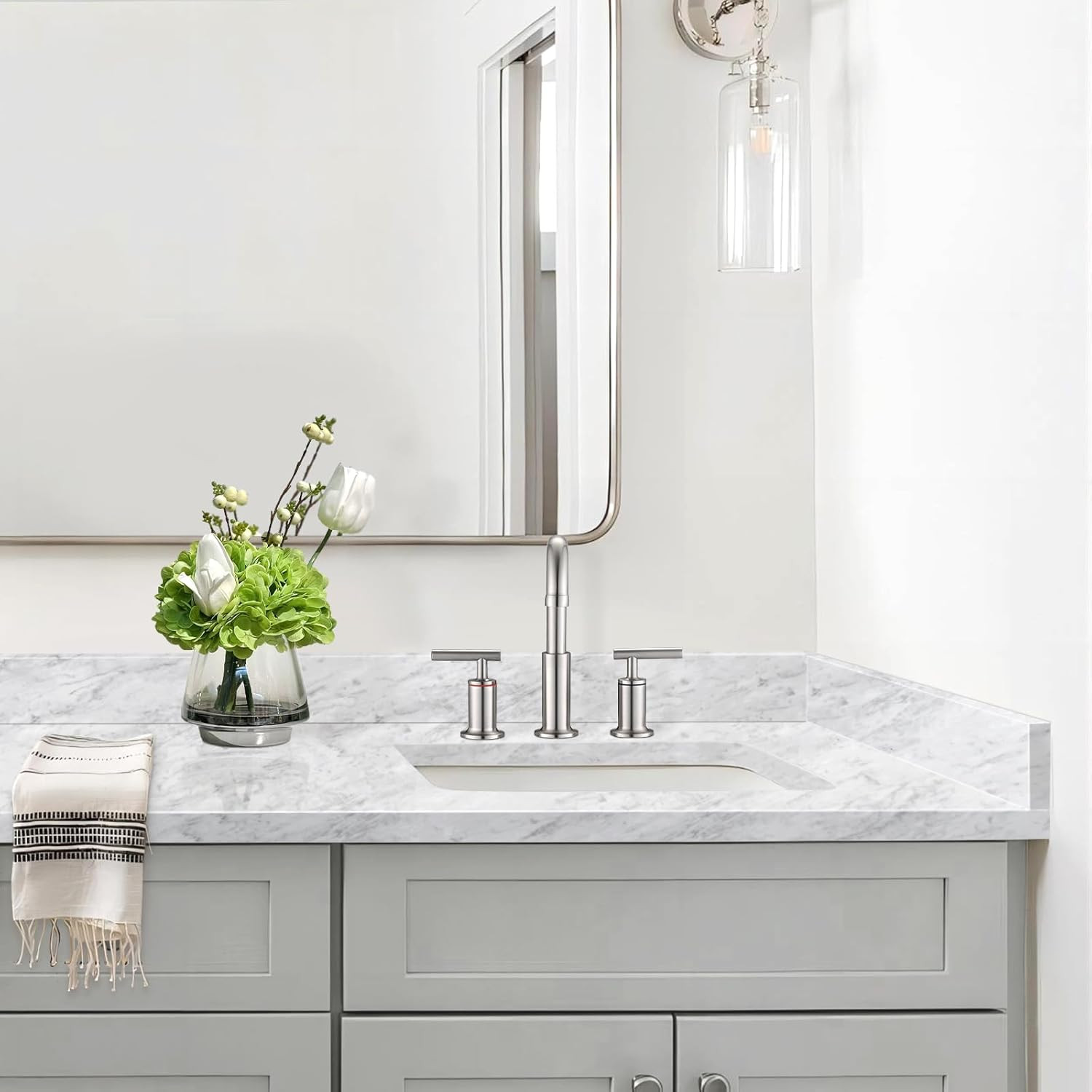 21″ Carrara Marble Side Splash for Bathroom Vanity Sink – Universal Fit