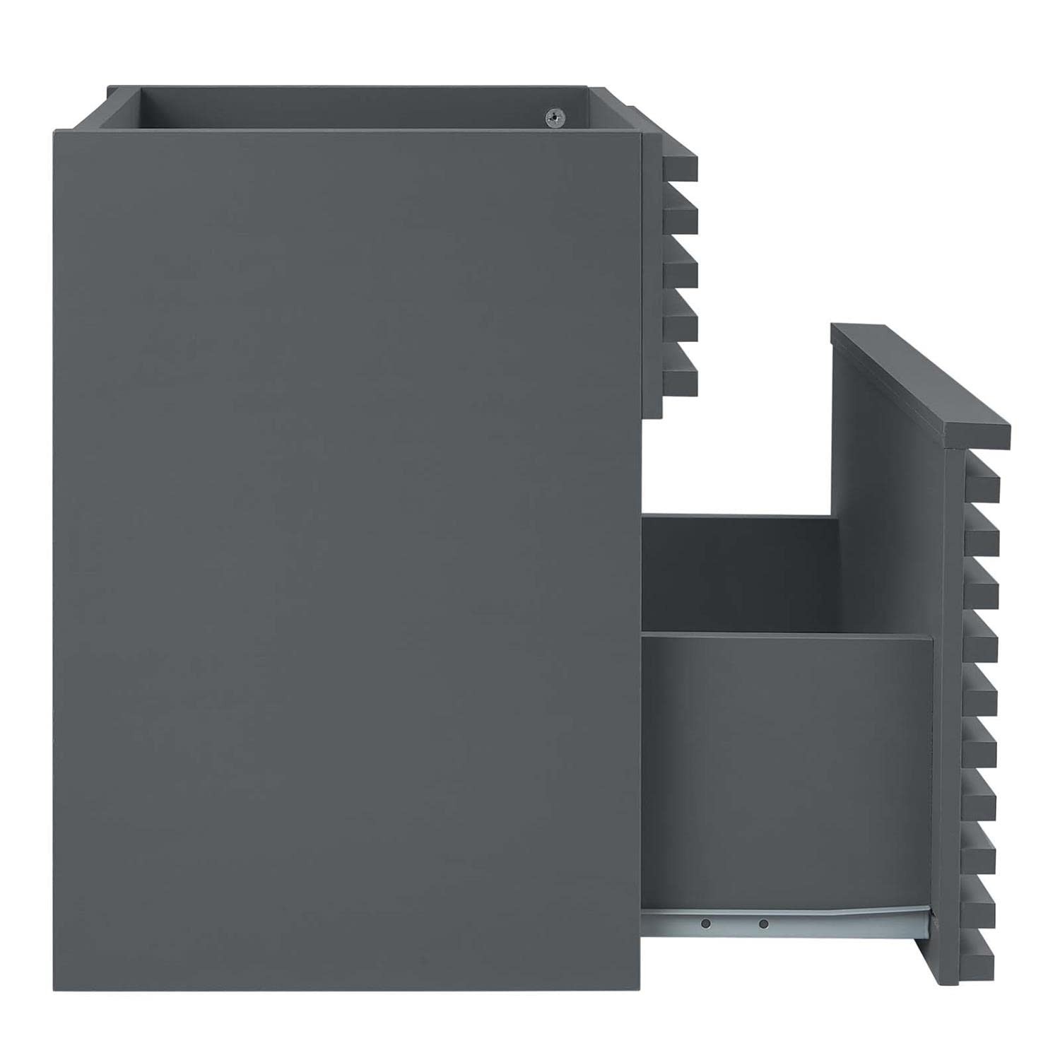 Modway Render 17″ MDF Wood Wall-Mount Bathroom Vanity Cabinet in Gray