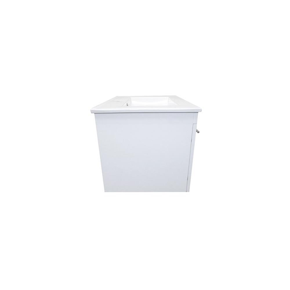 24.4″ 2-Door Single Wall Mount Sink Solid Wood Vanity in White