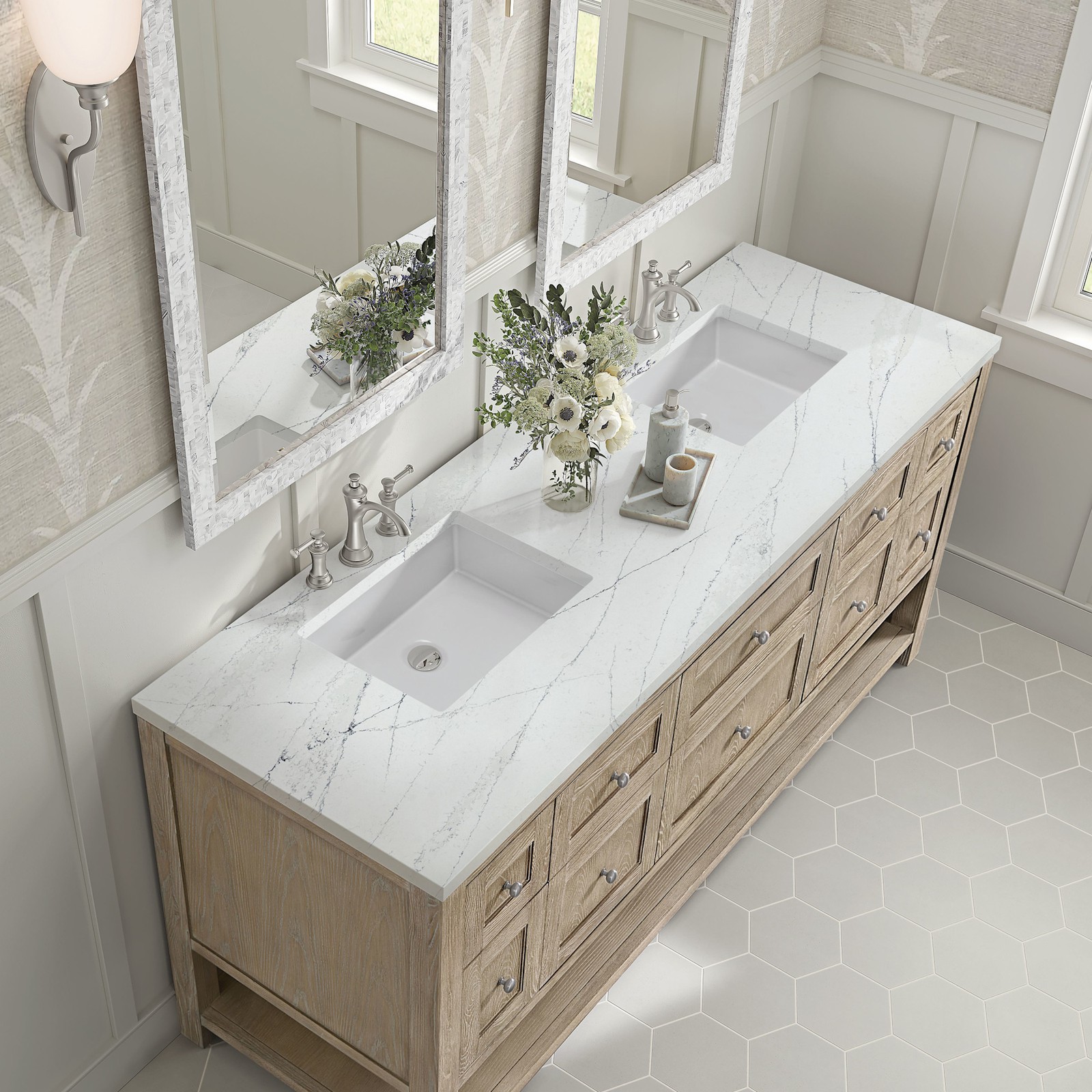 James Martin Vanities 330-V72-FENC Breckenridge 72″ – Whitewashed Oak