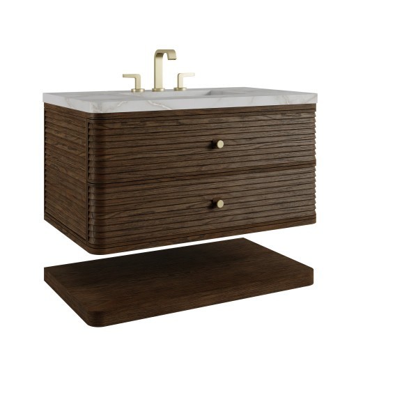 36″ James Martin Allamari D640-V36-SBL-WVSL Vanity Cabinet Silver Silestone Top