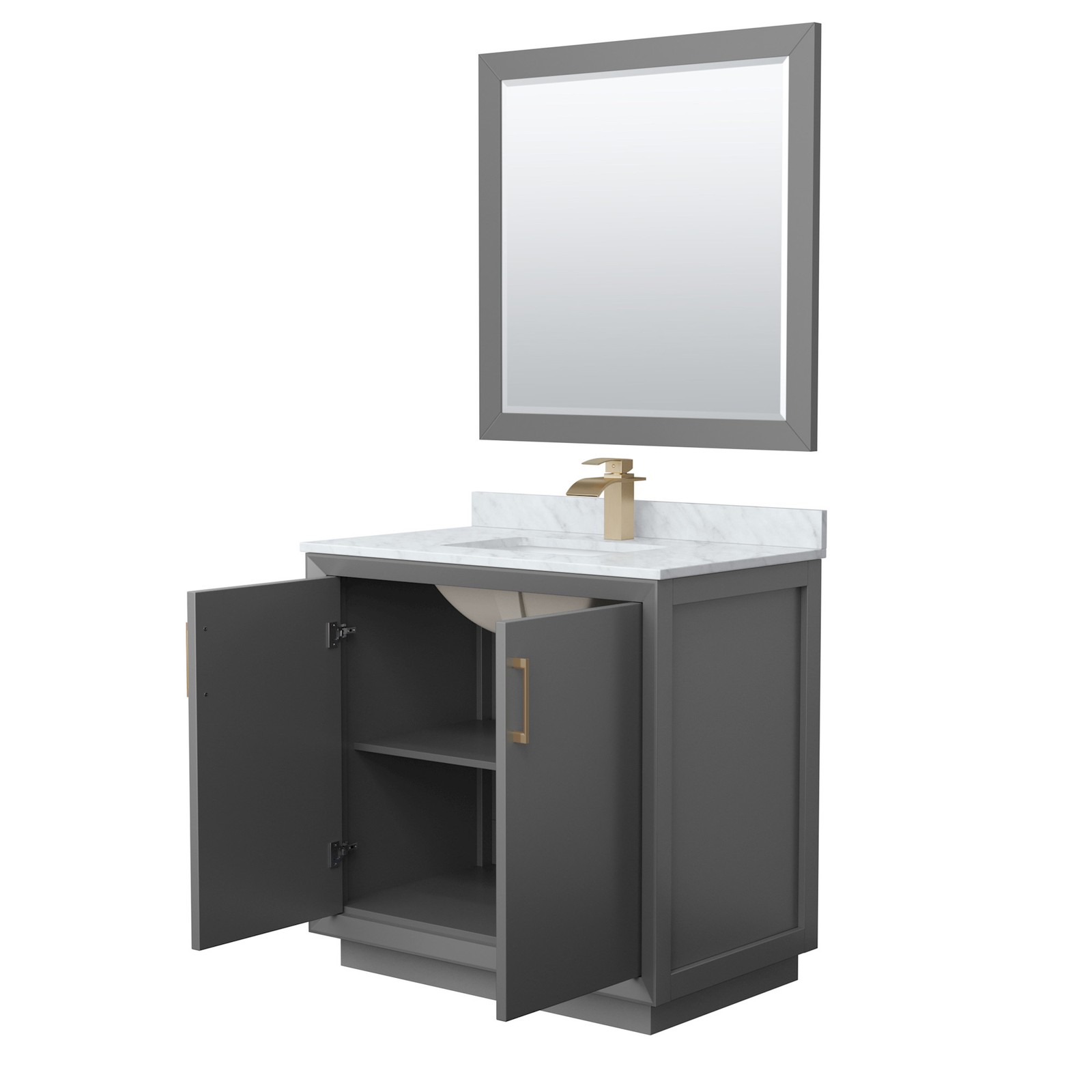 Wyndham Collection WCF414136S-NAT-UNSM34 Strada 36″ – White / Brushed Nickel