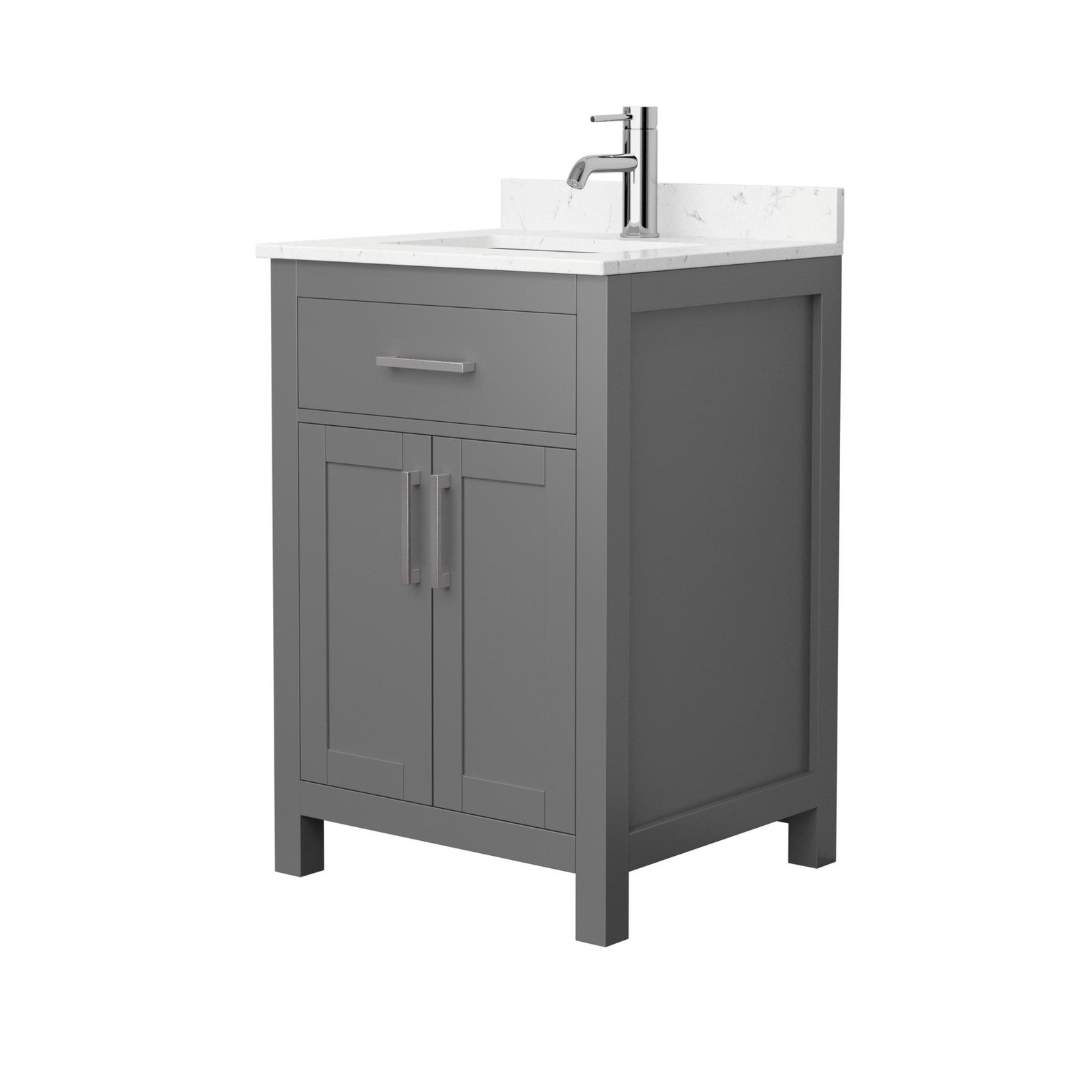 Wyndham Collection WCG242424S-VCA-MXX Beckett 24″ – Dark Gray / White Cultured