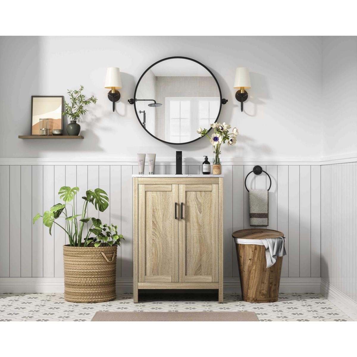 Elegant Lighting VF25124MW Finnley Vanity Mango Wood
