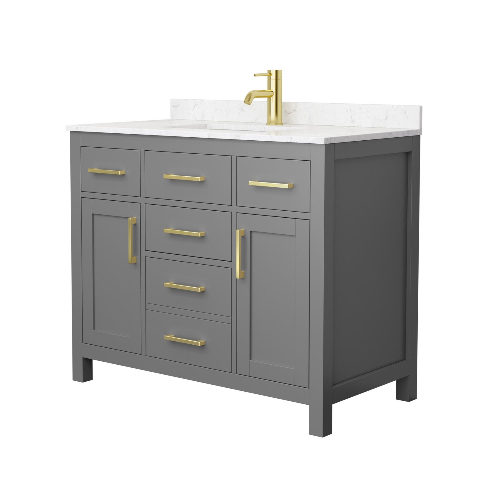 Wyndham Collection WCG242442S-UNSMXX Beckett 42″ – Dark Blue / Carrara Cultured