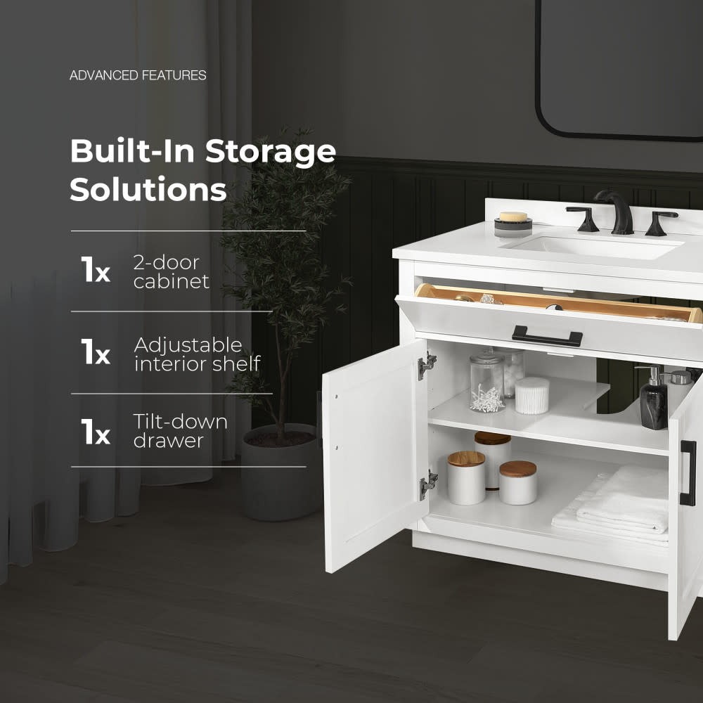 Ove Decors 15VVA-BAI236 Bailey 36″ – Matte Black Wood