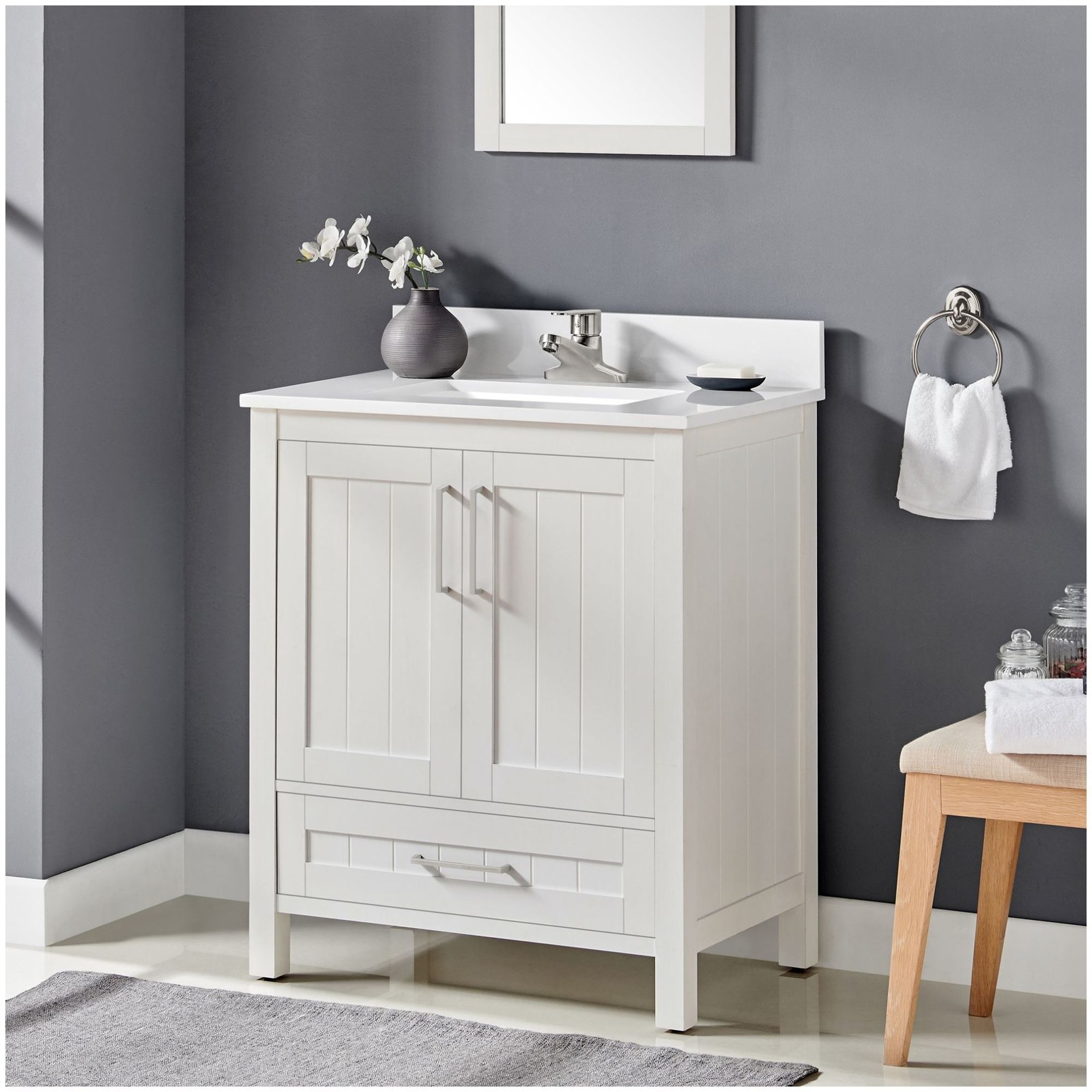 Ove Decors Kansas 30 Kansas 30″ – White / Cultured Marble Top