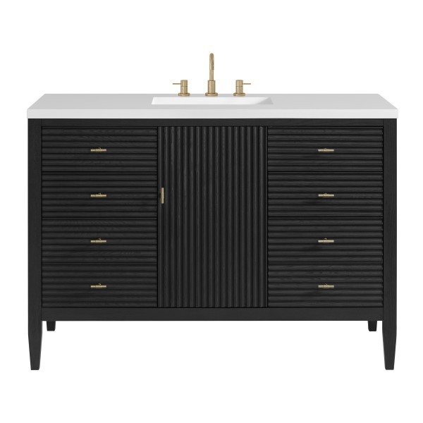 48″ James Martin Myrrin 485-V48-CBO-3WZ Vanity Cabinet White Zeus Silestone Top