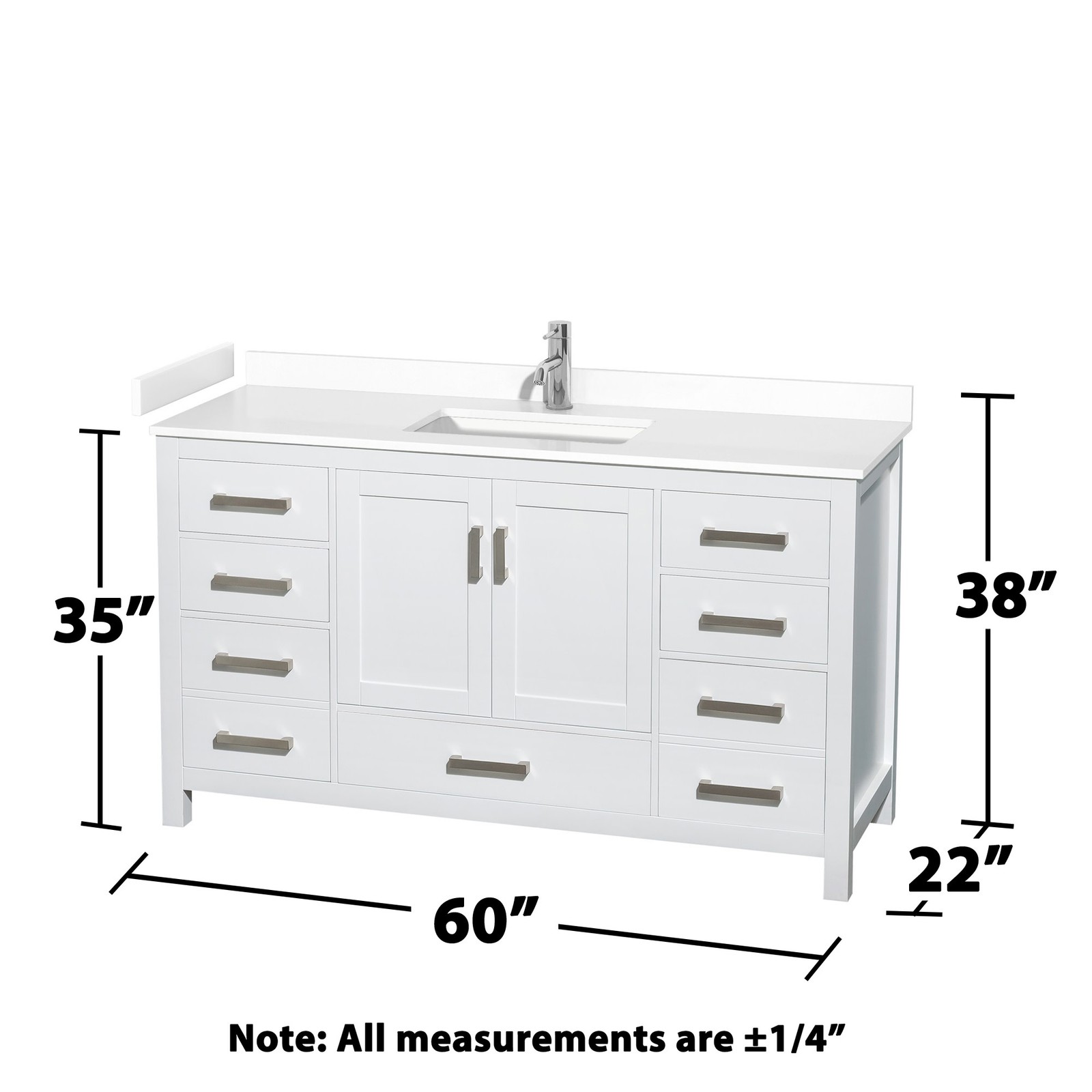Wyndham Collection WCS141460S-VCA-M58 Sheffield 60″ – White / Carrara Cultured