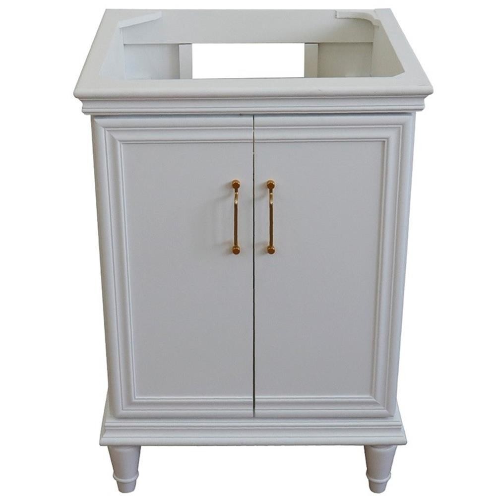 24 in. Single Wooden Vanity White Finish Cabinet Only