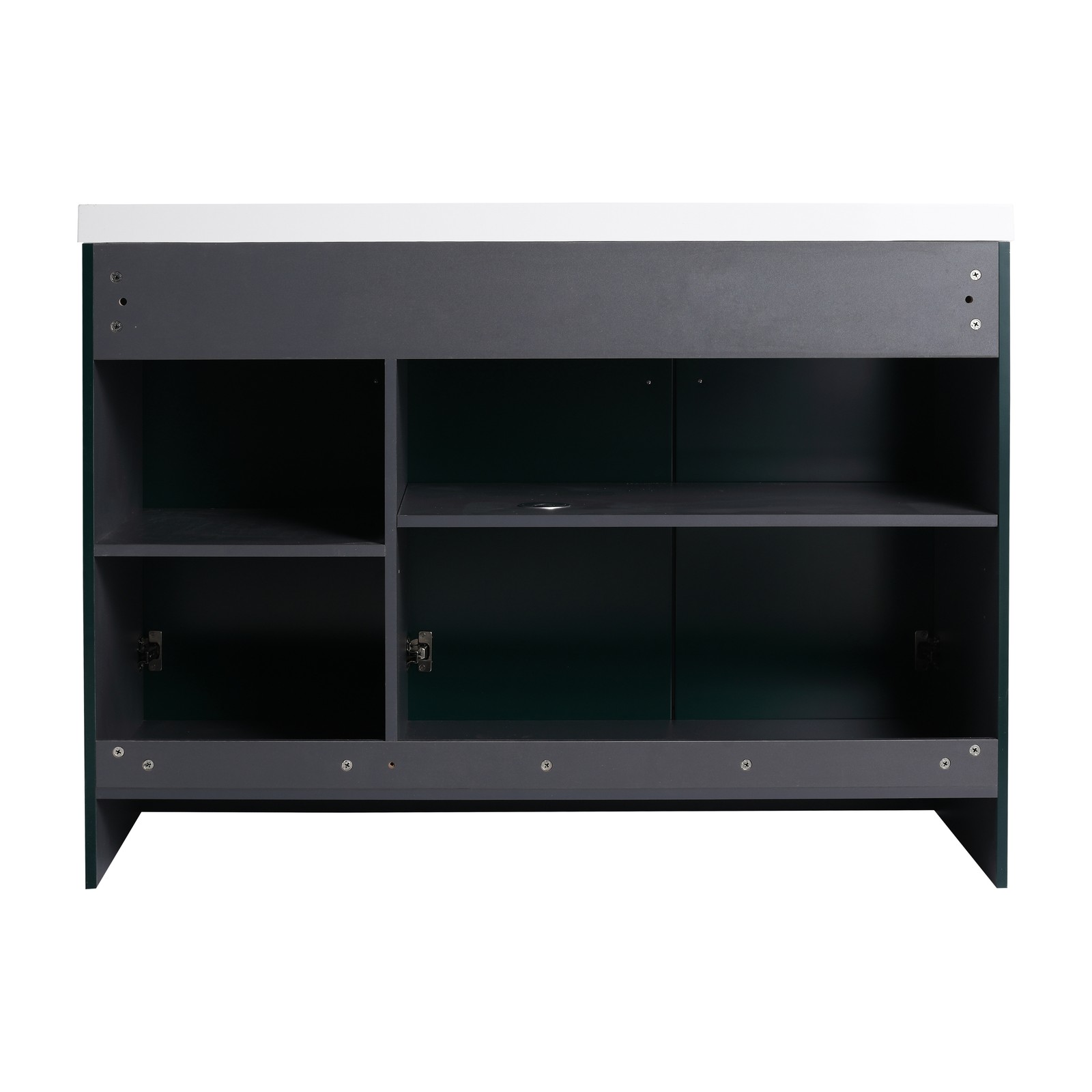 48 Inch Dark Green Bathroom Vanity with 3 Soft-Close Doors