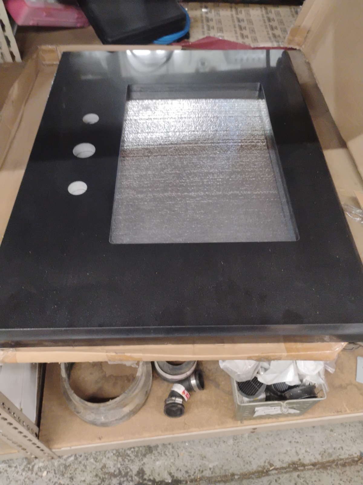 Black Granite Sink Top 30W X 22L X 1.5H Sink Opening 18×12