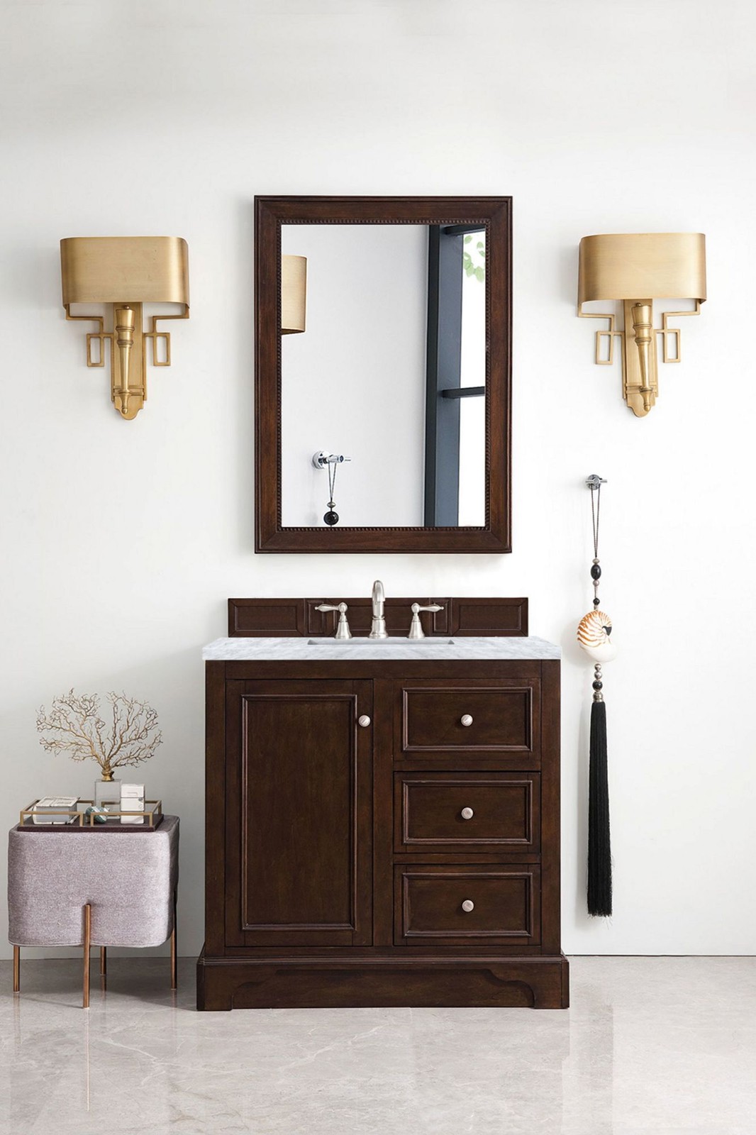 James Martin Vanities 825-V36-3CAR De Soto 36″ – White
